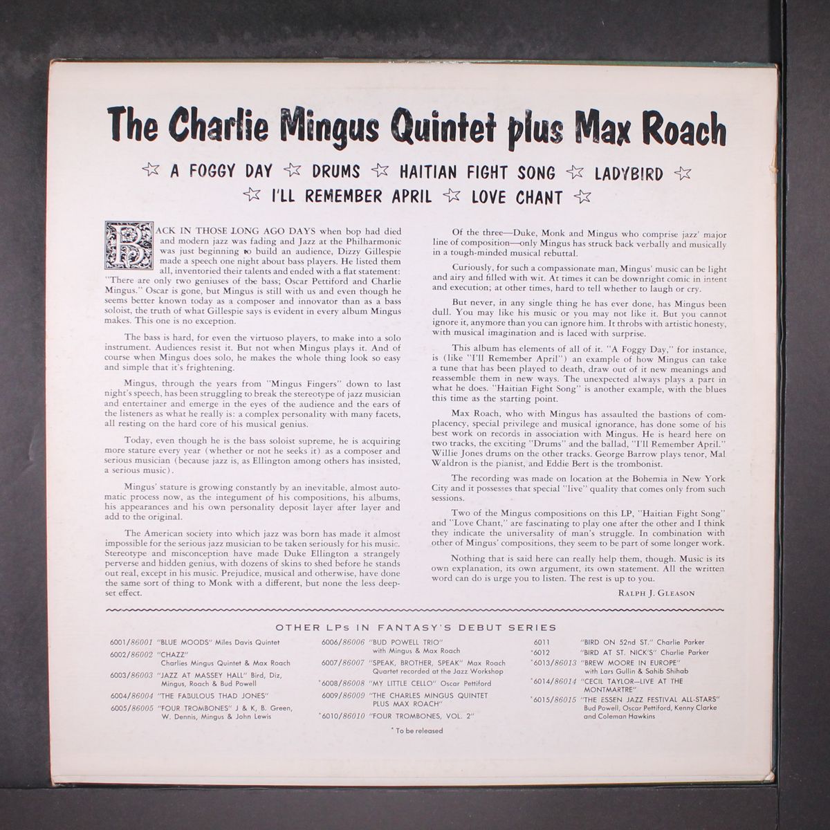 charles mingus quintet + max roach by CHARLES MINGUS