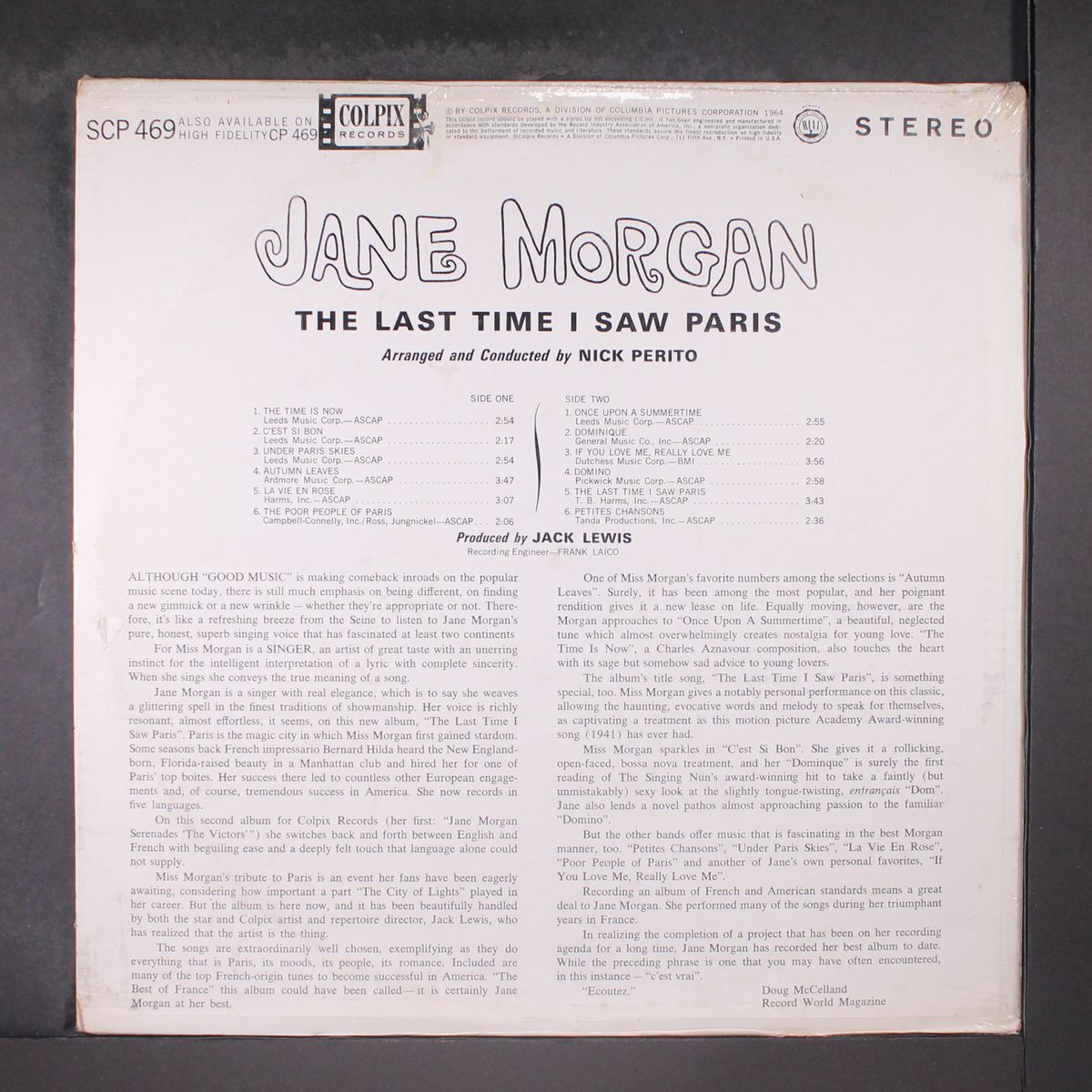 the last time i saw paris by JANE MORGAN