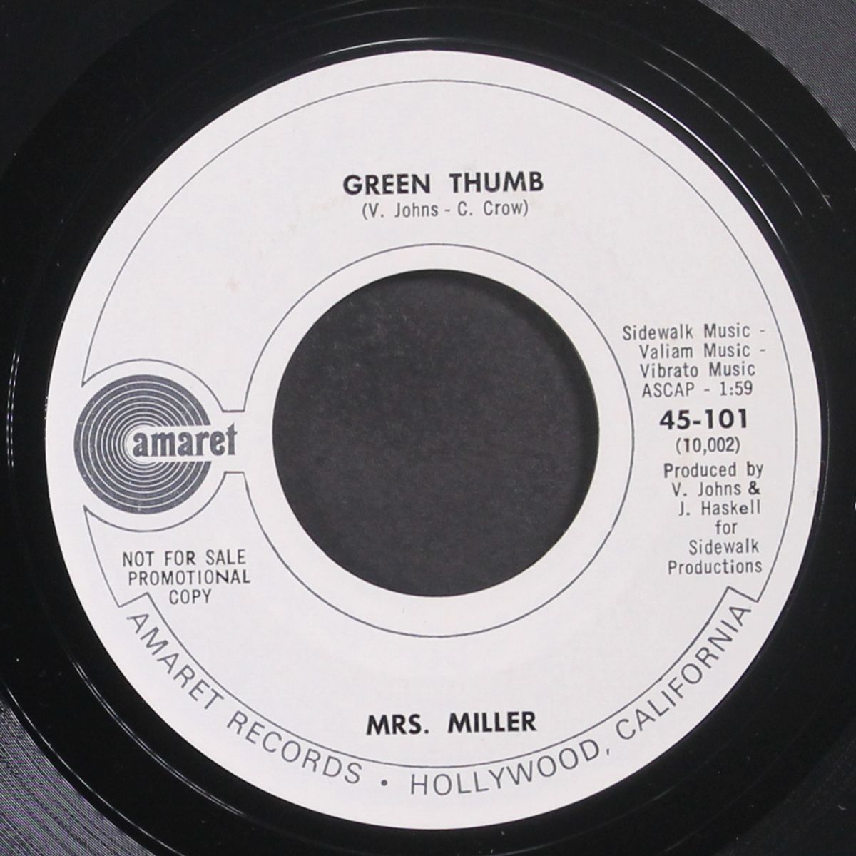 up up and away / green thumb by MRS. MILLER