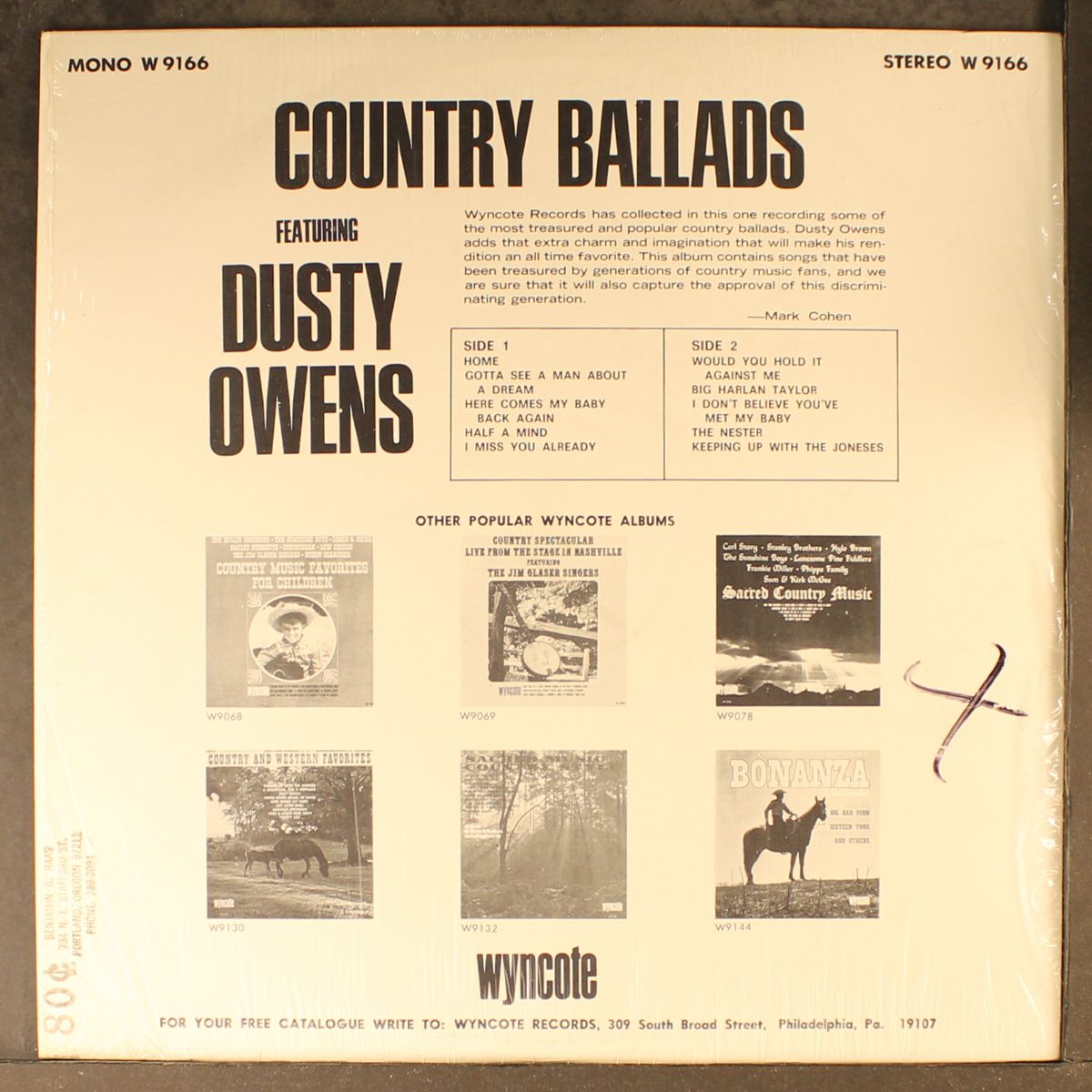country ballads by DUSTY OWENS
