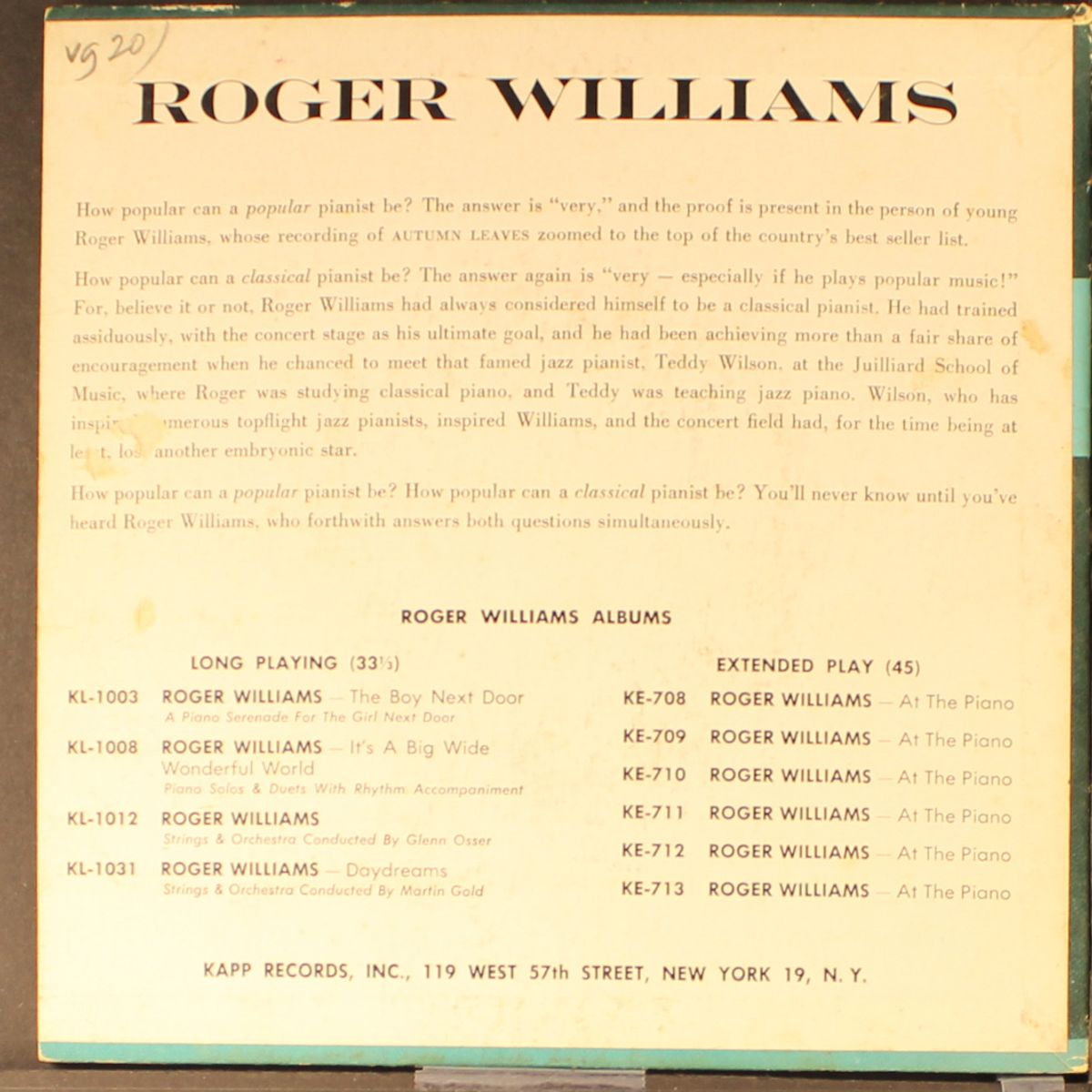 wanting you / +3 by ROGER WILLIAMS