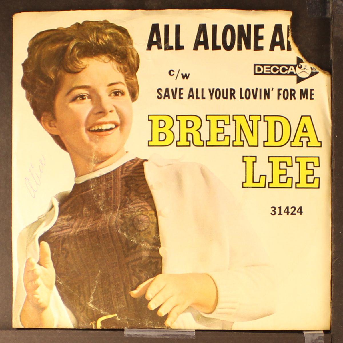 all alone am i / save all your lovin' for me by BRENDA LEE