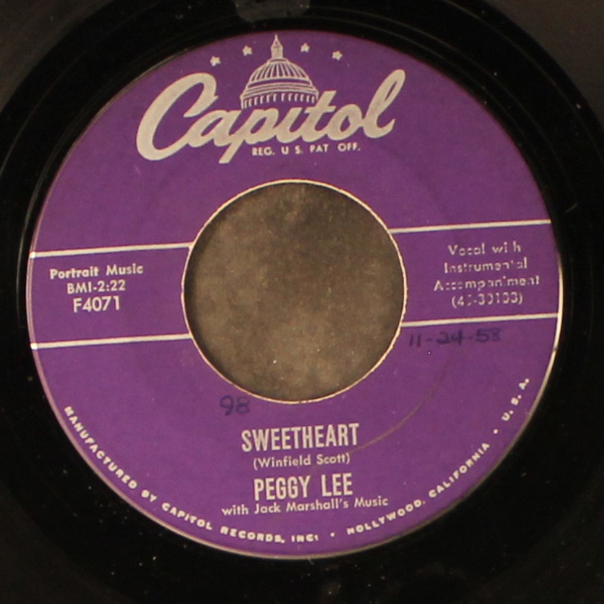 light of love / sweetheart by PEGGY LEE
