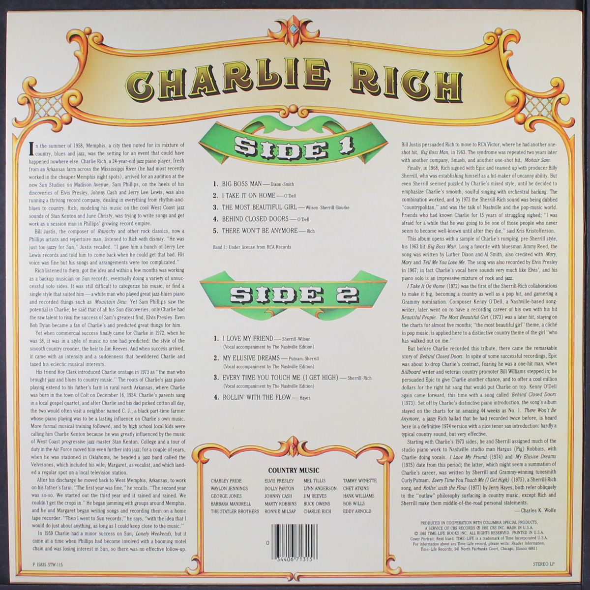 country music by CHARLIE RICH