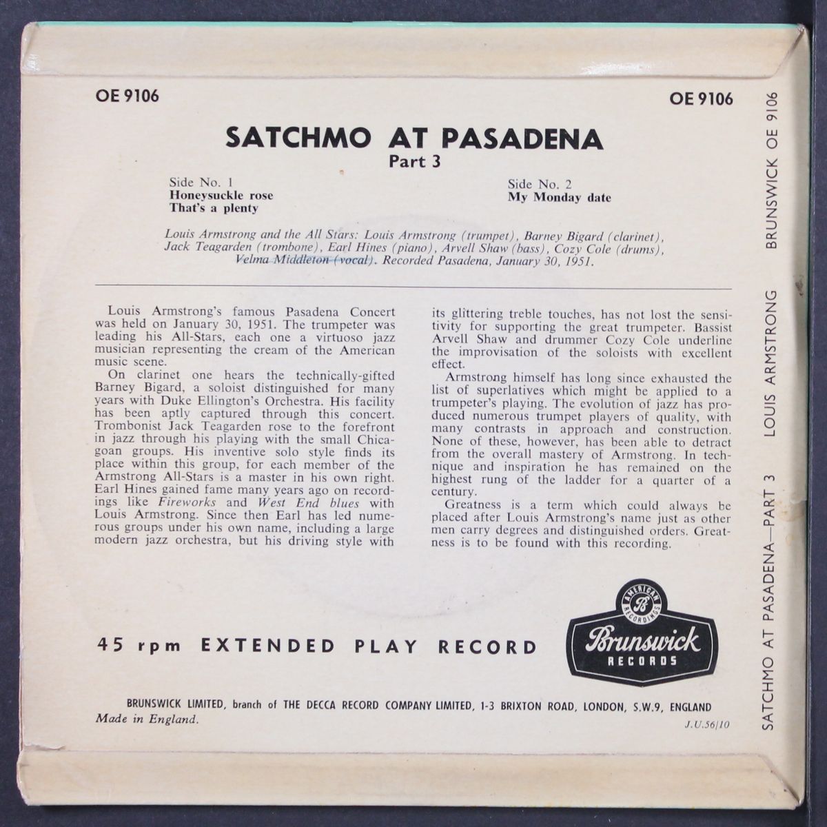 at pasadena pt. 3 by LOUIS ARMSTRONG