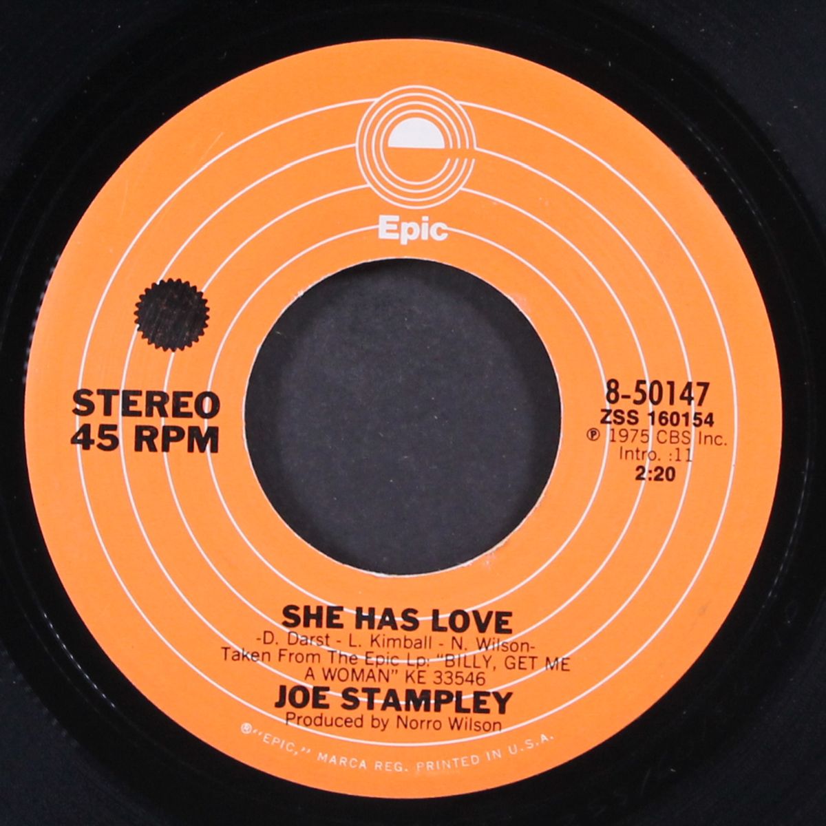 billy, get me a woman / she has love by JOE STAMPLEY