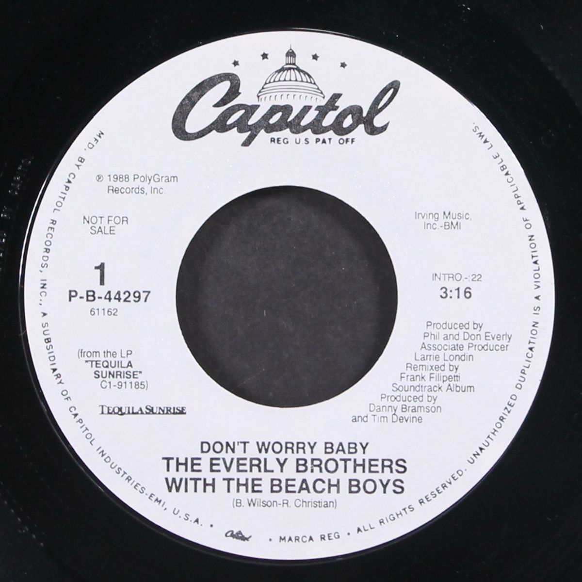 don't worry baby by EVERLY BROTHERS W/ BEACH BOYS