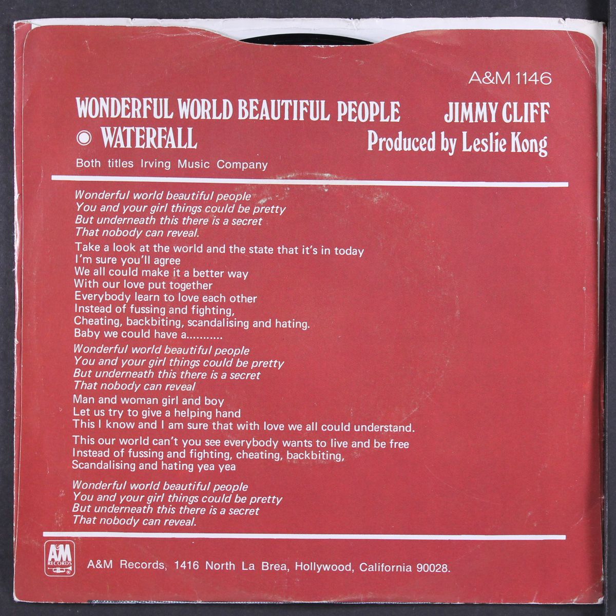 wonderful world, beautiful peoplew / waterfall by JIMMY CLIFF