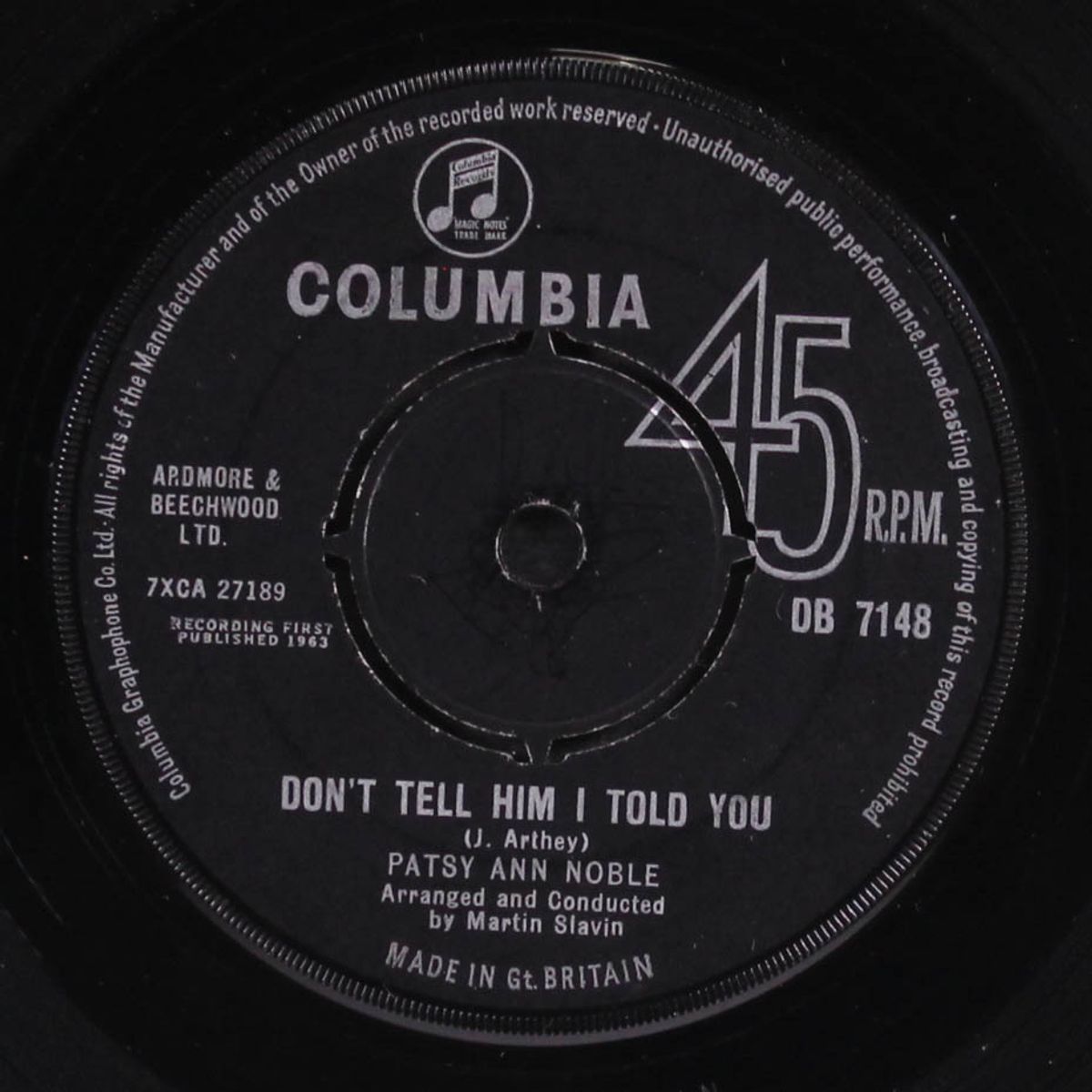 it's better to cry today / don't tell him i told you by PATSY ANN NOBLE