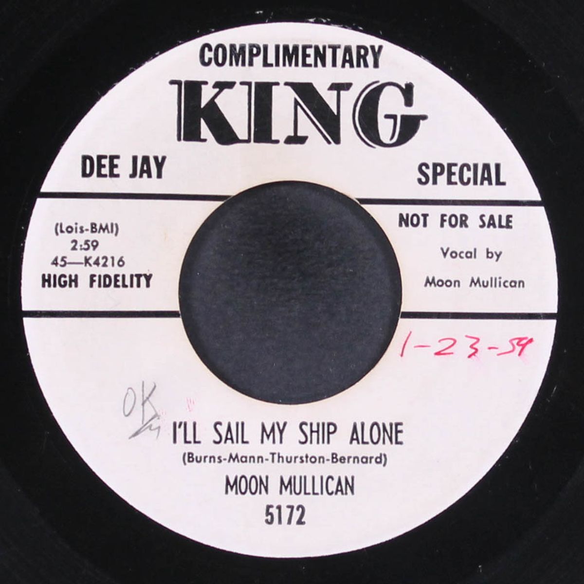 seven nights to rock / i'll sail my ship alone by MOON MULLICAN