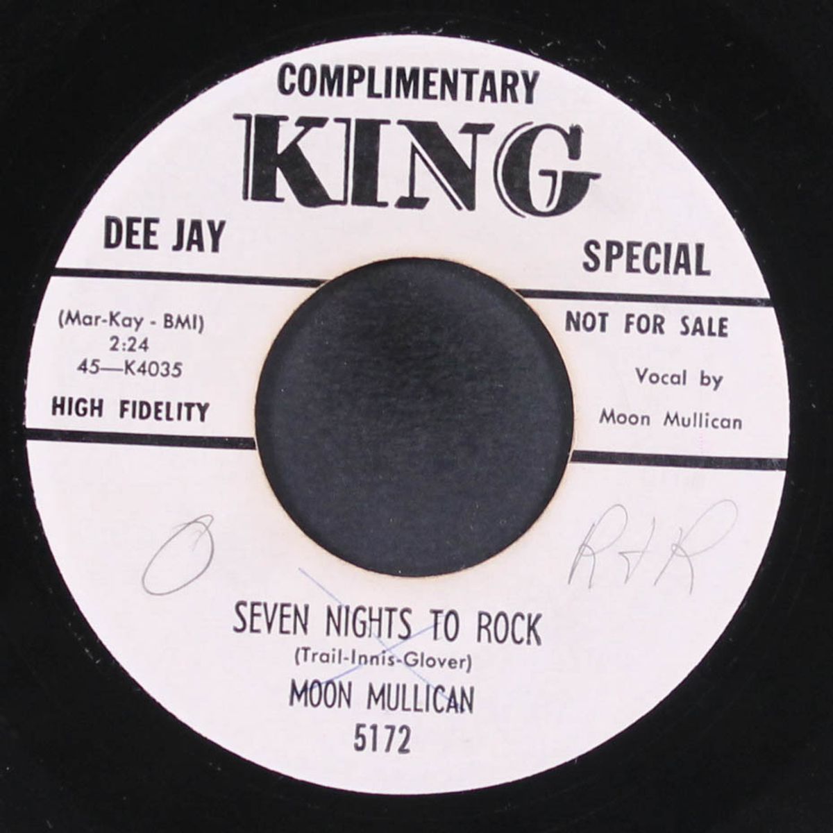 seven nights to rock / i'll sail my ship alone by MOON MULLICAN