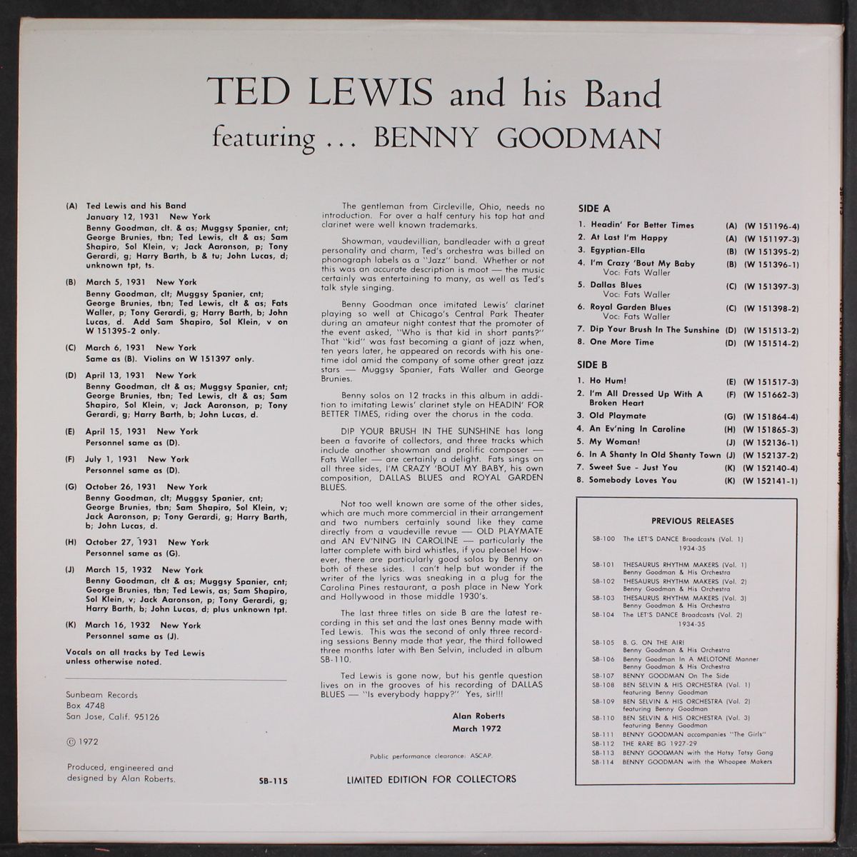 1931-1932 by TED LEWIS