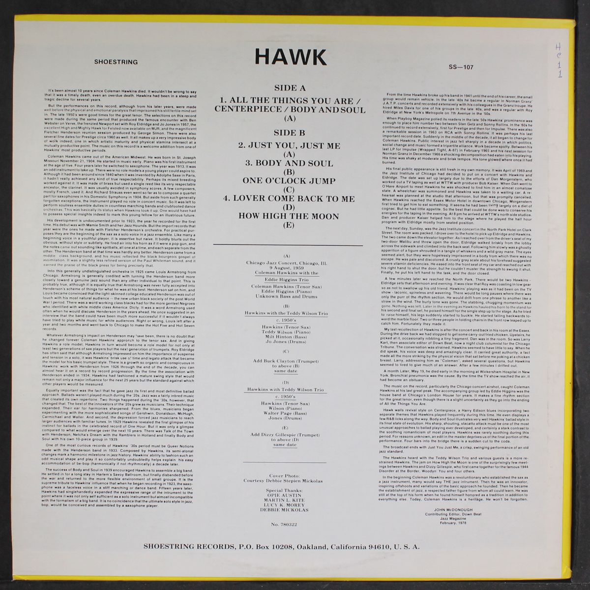 hawk by COLEMAN HAWKINS