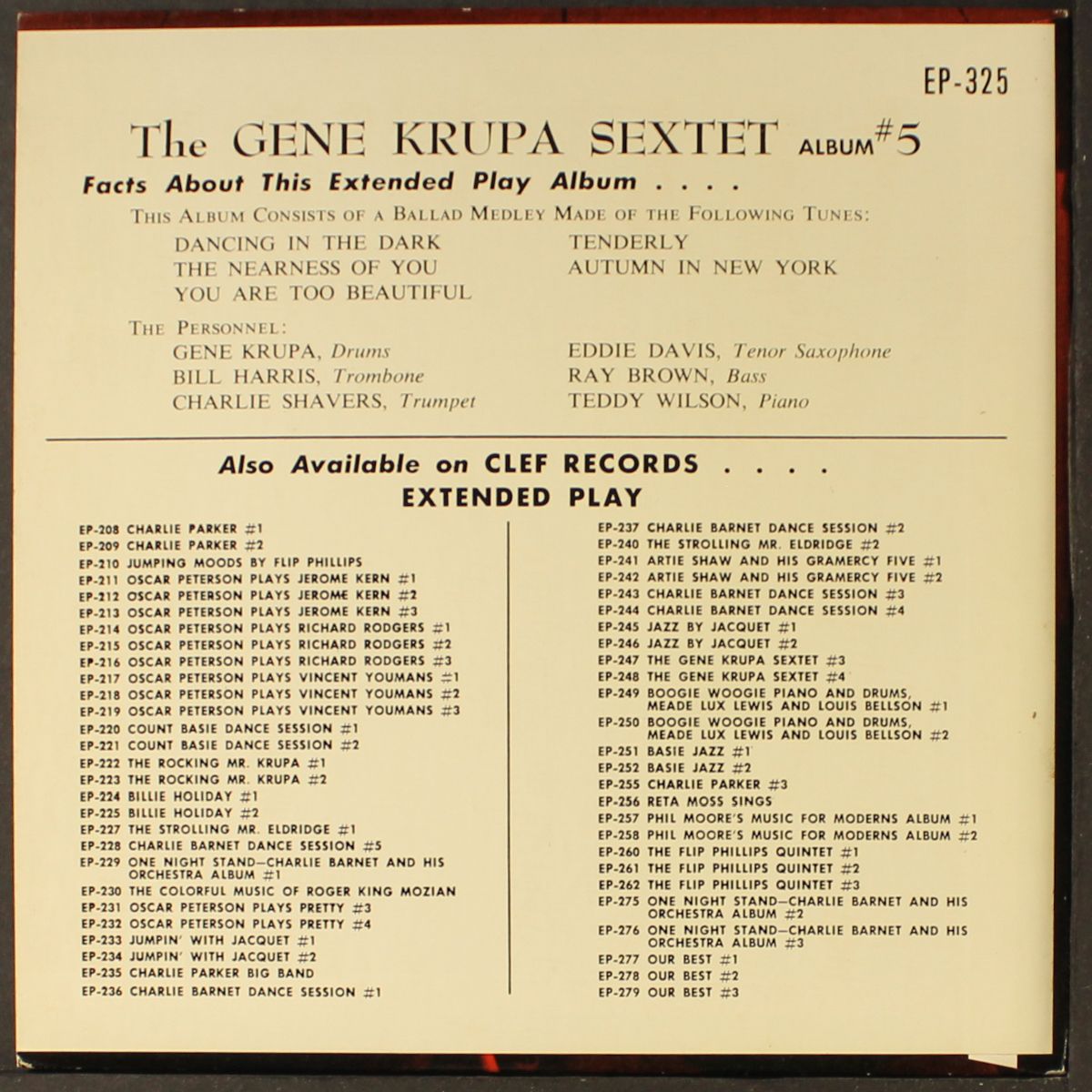 gene krupa sextet #5 by GENE KRUPA