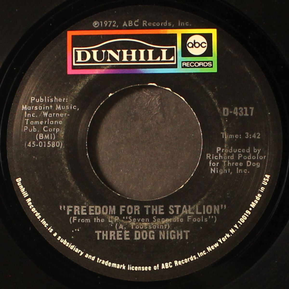 black & white / freedom for the stallion by THREE DOG NIGHT