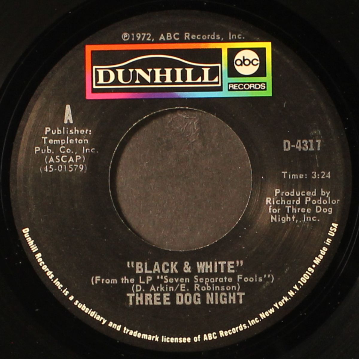 black & white / freedom for the stallion by THREE DOG NIGHT
