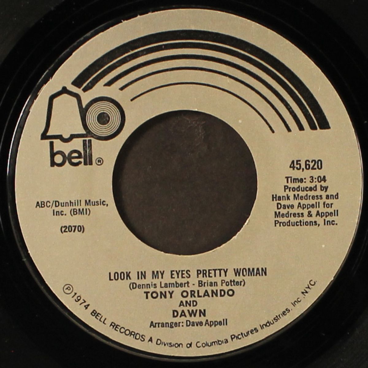 my love has no pride / look in my eyes pretty woman by TONY ORLANDO & DAWN