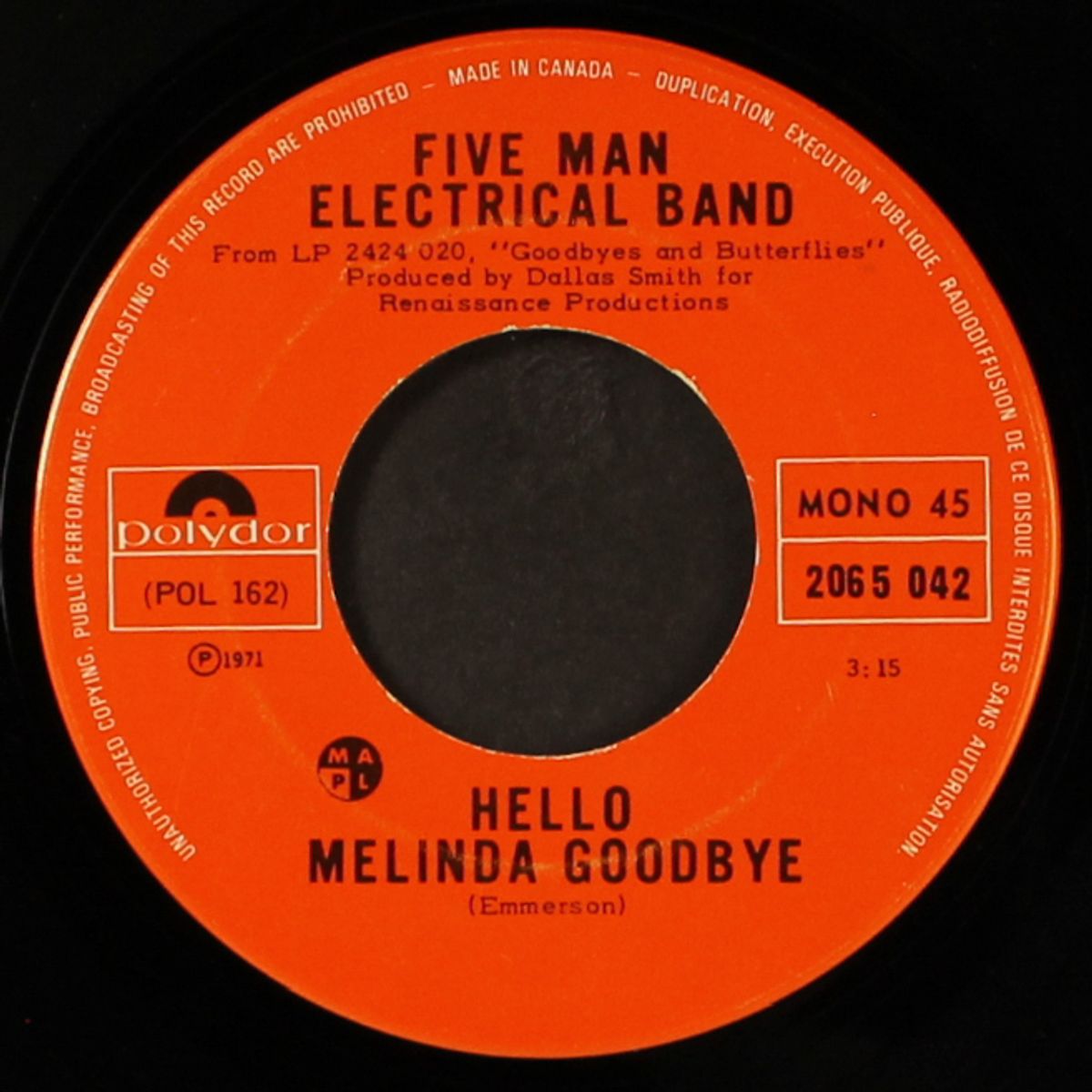 signs / hello melinda goodbye by FIVE MAN ELECTRICAL BAND