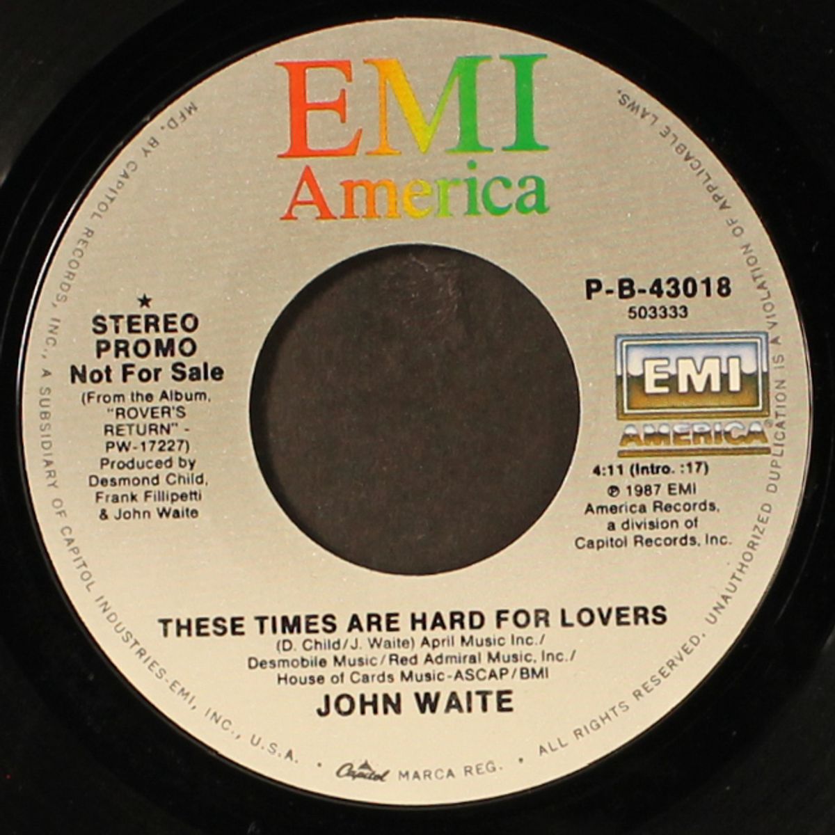 these times are hard for lovers by JOHN WAITE