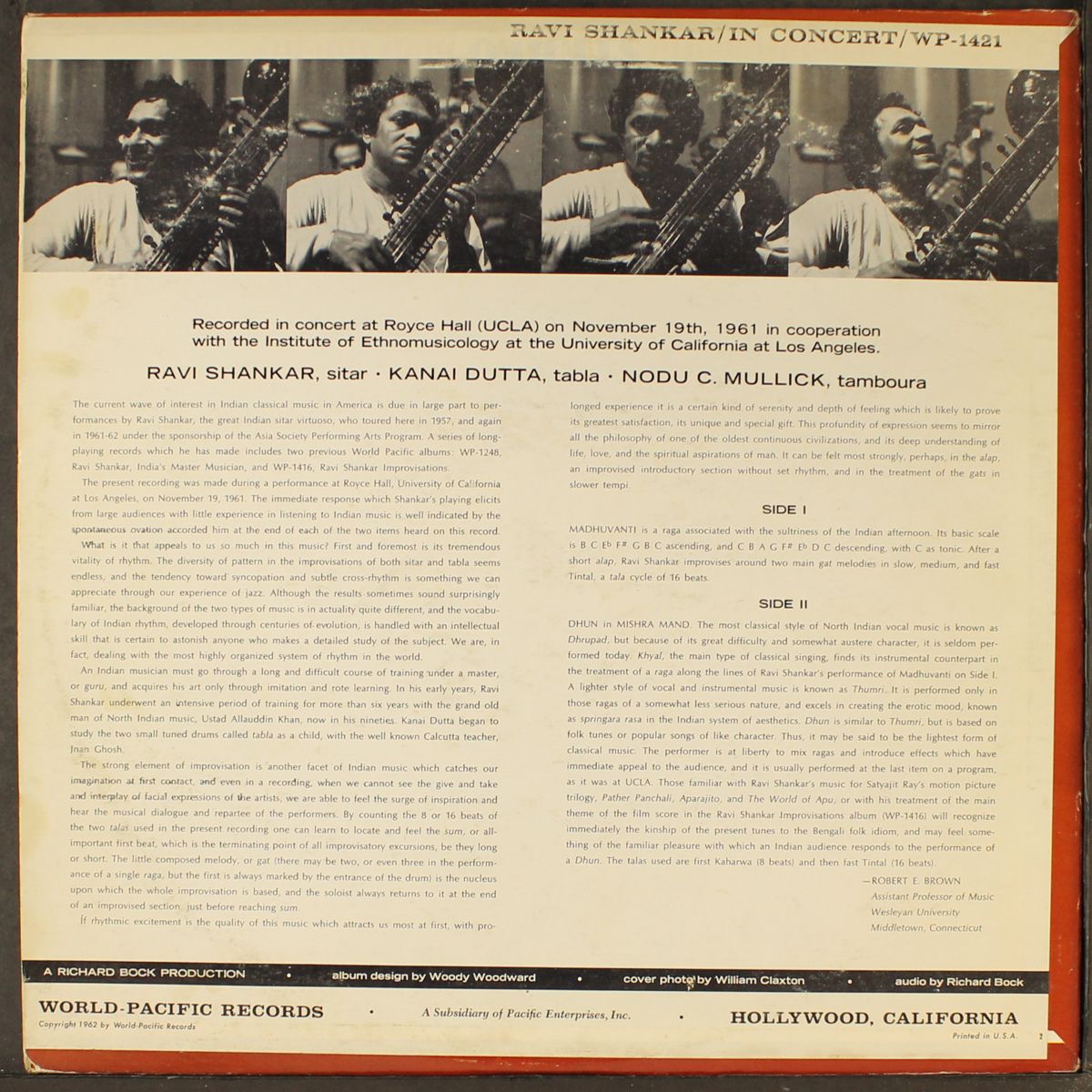 in concert: india's most distinguished musician by RAVI SHANKAR