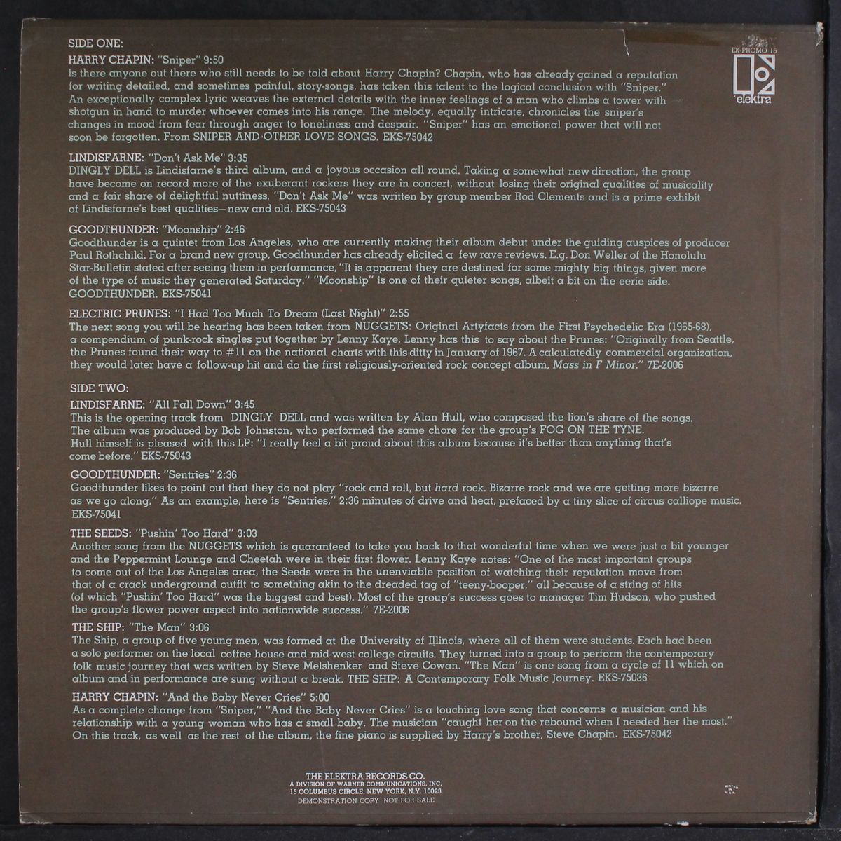 elektra september '72 releases by VARIOUS