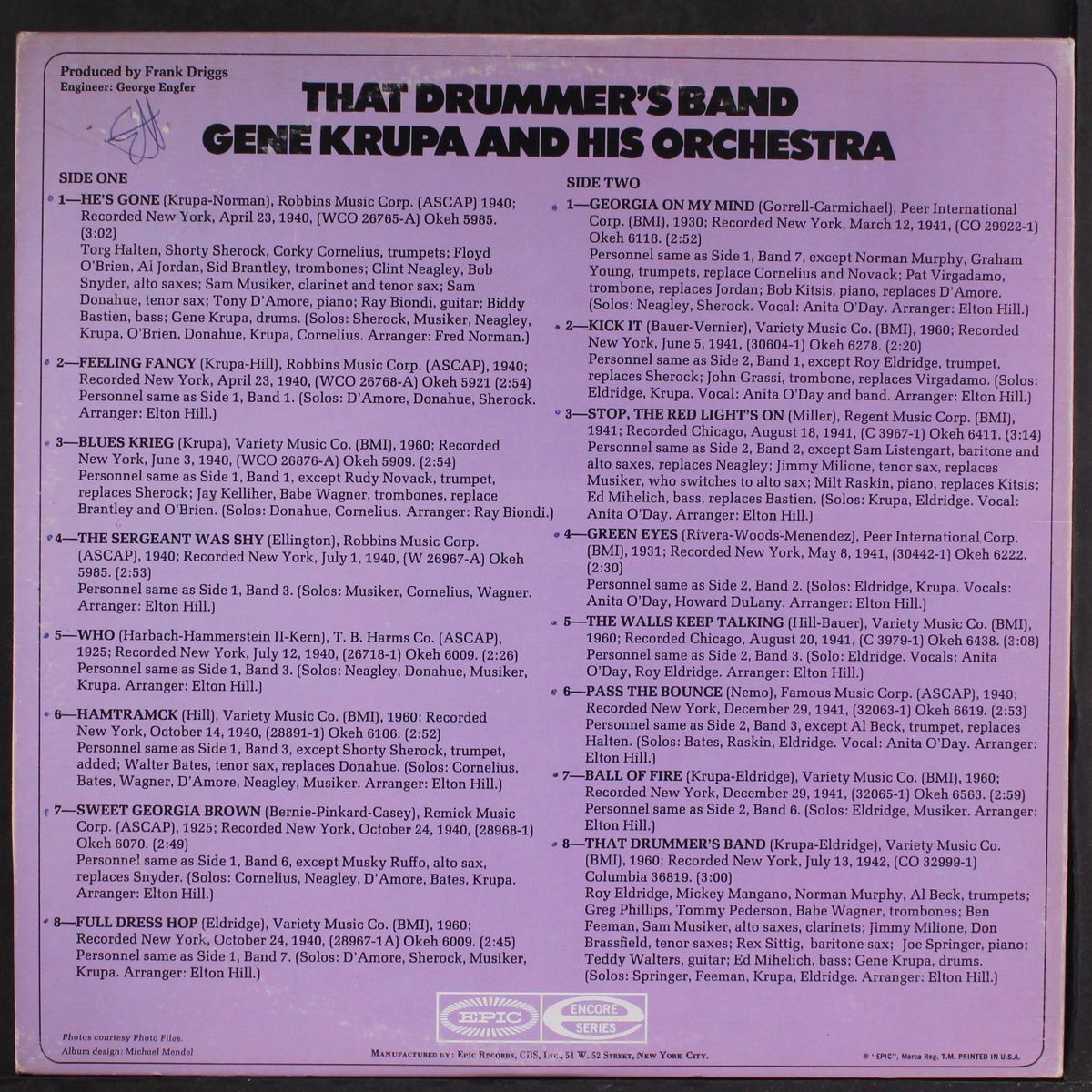 that drummer's band by GENE KRUPA