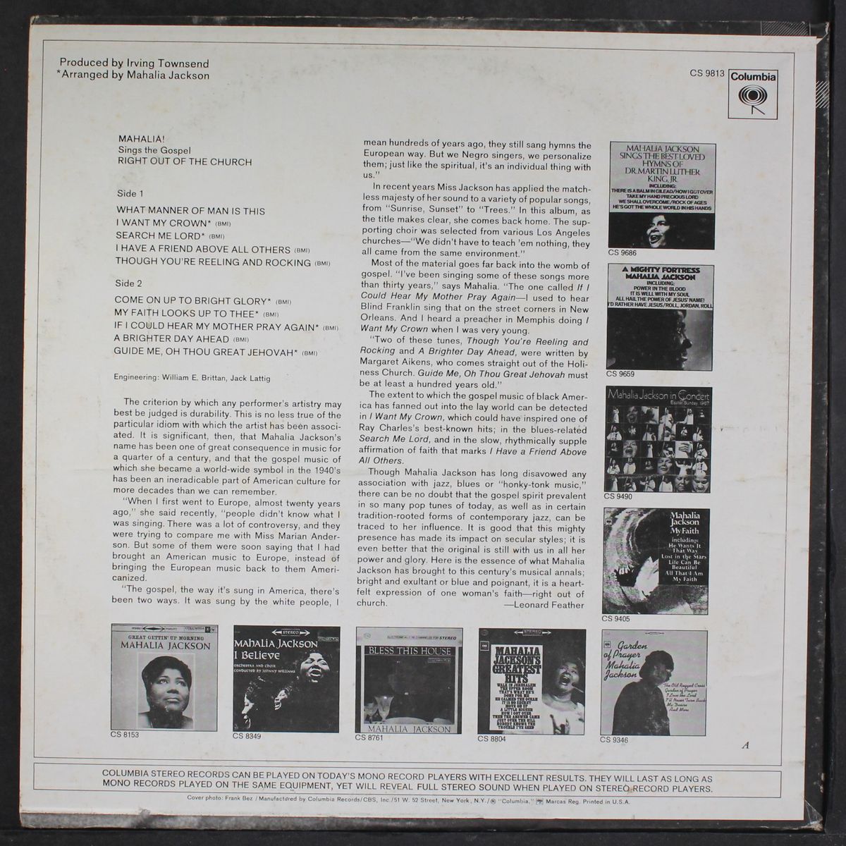 right out of the church by MAHALIA JACKSON