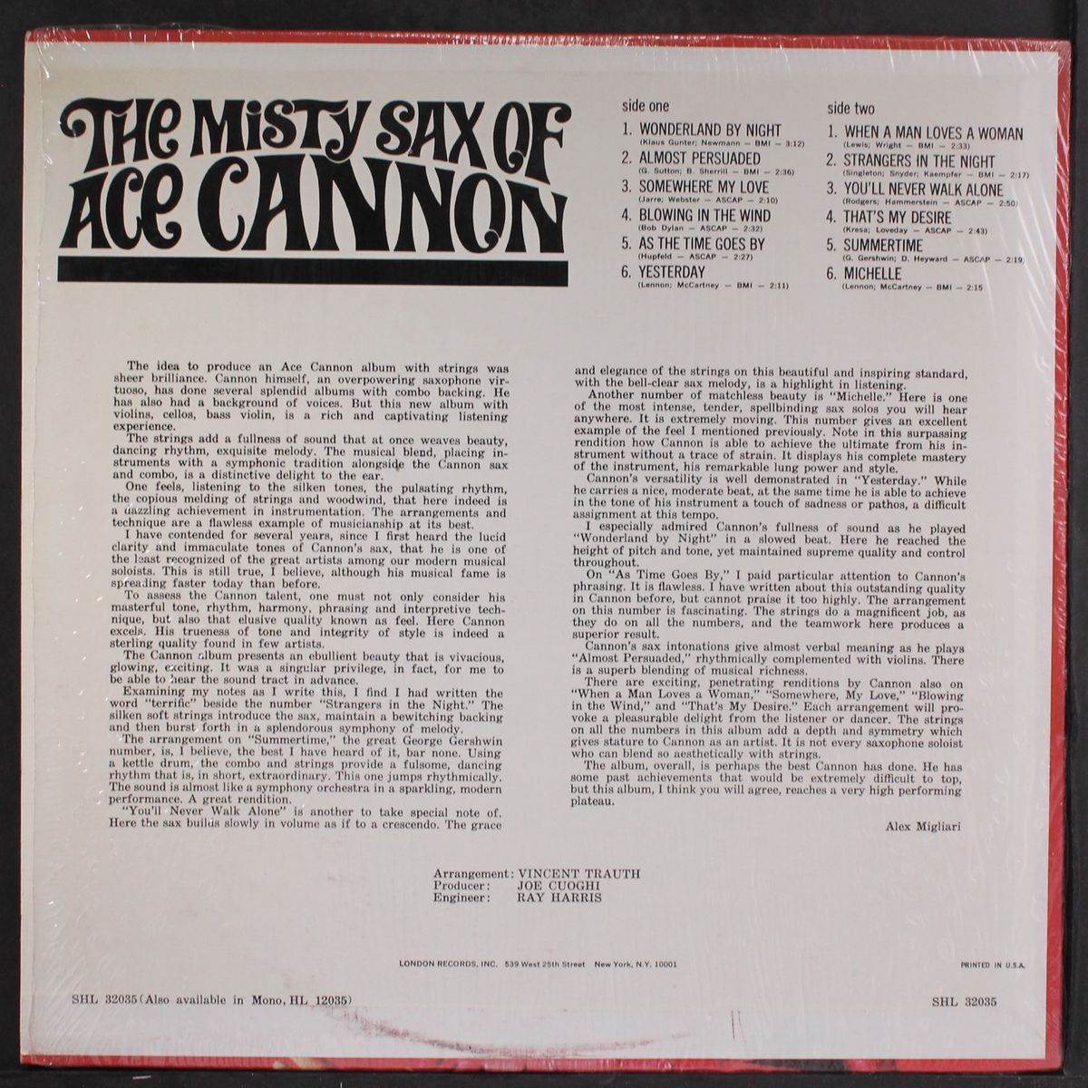 misty sax of by ACE CANNON