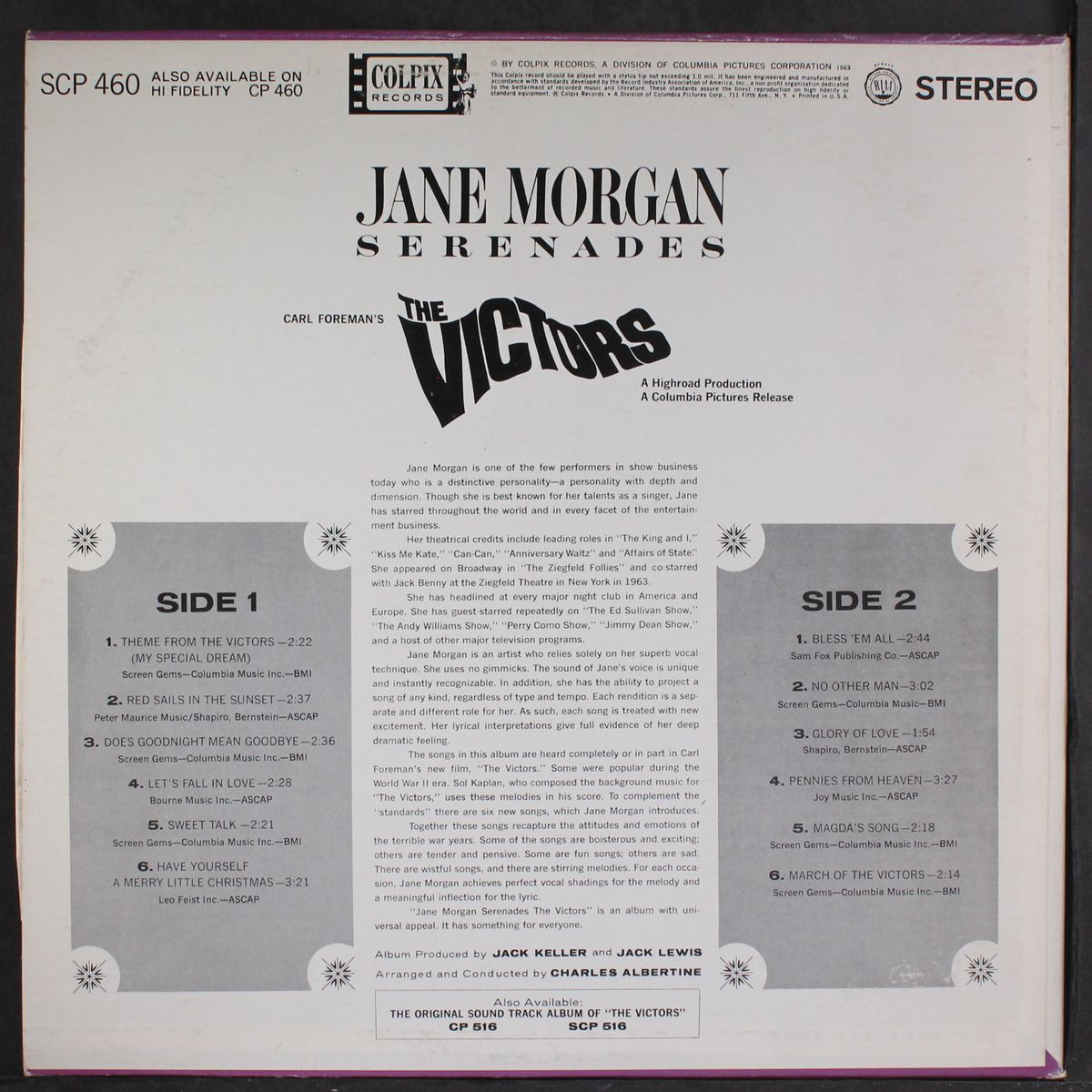 serenades the victors by JANE MORGAN