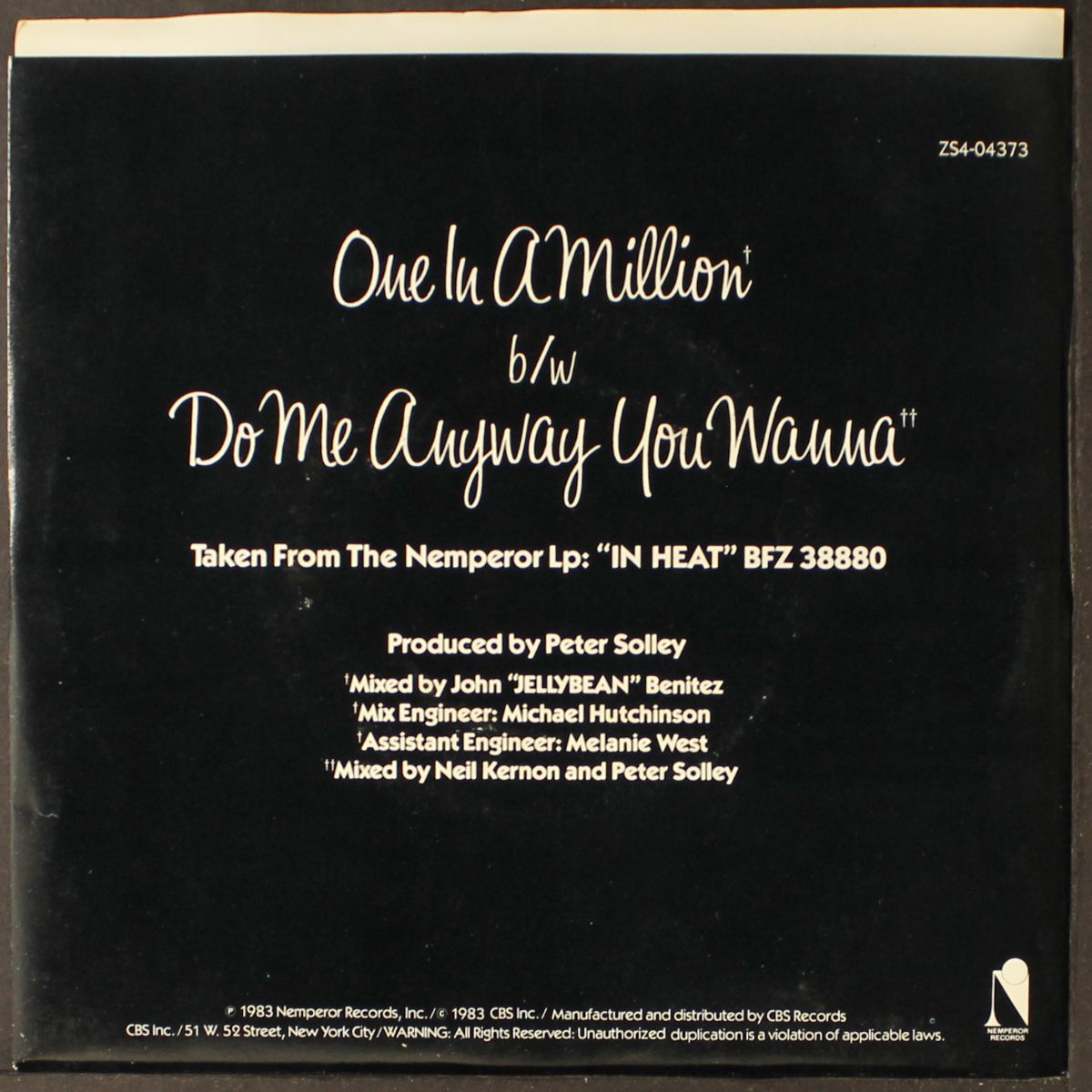 one in a million / do me anyway you wanna by ROMANTICS