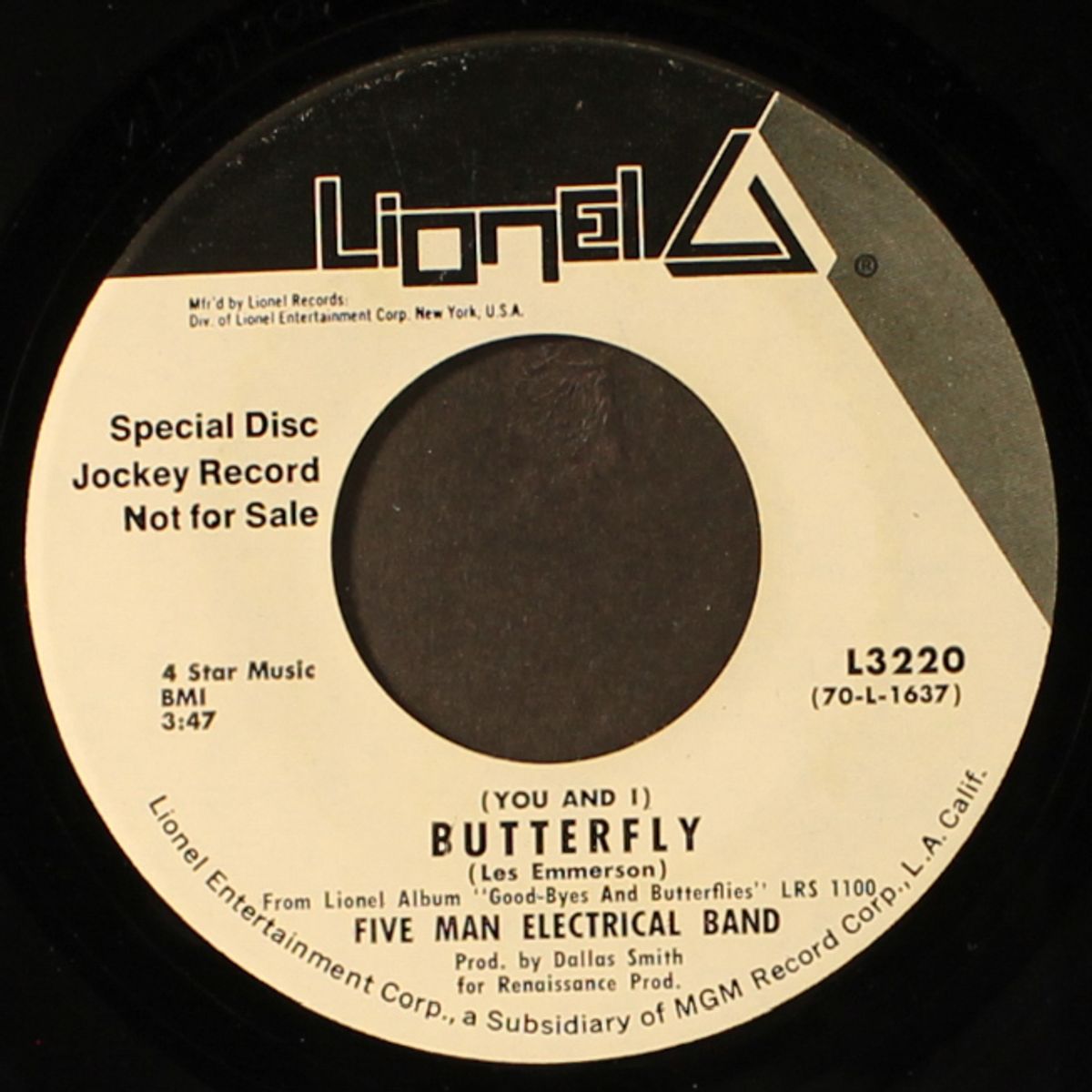 absolutely right / butterfly by FIVE MAN ELECTRICAL BAND