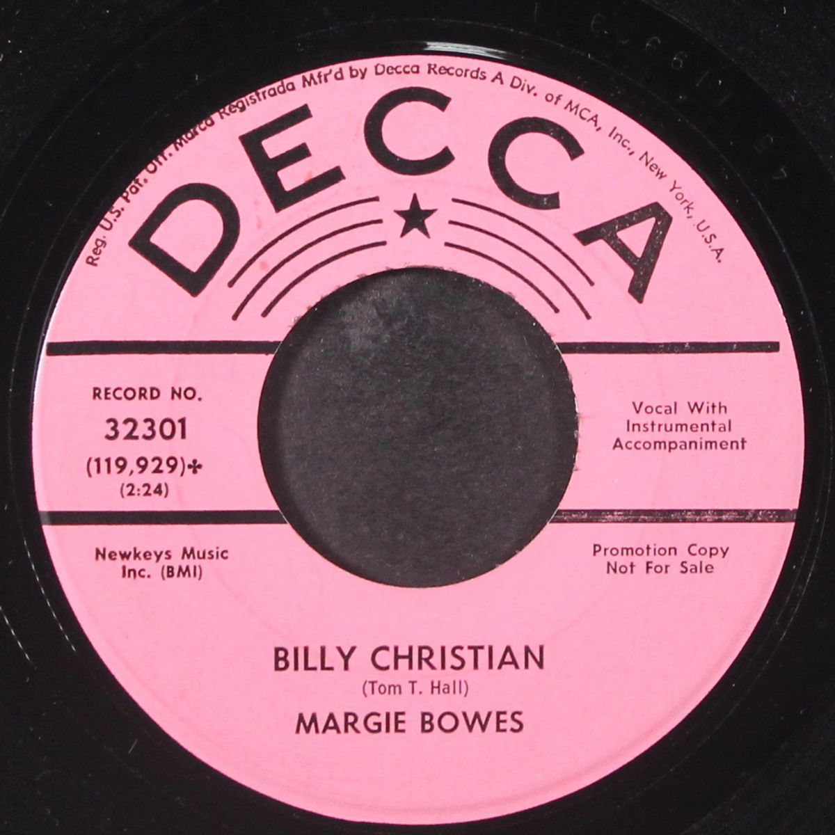 billy christian / broken hearted too by MARGIE BOWES