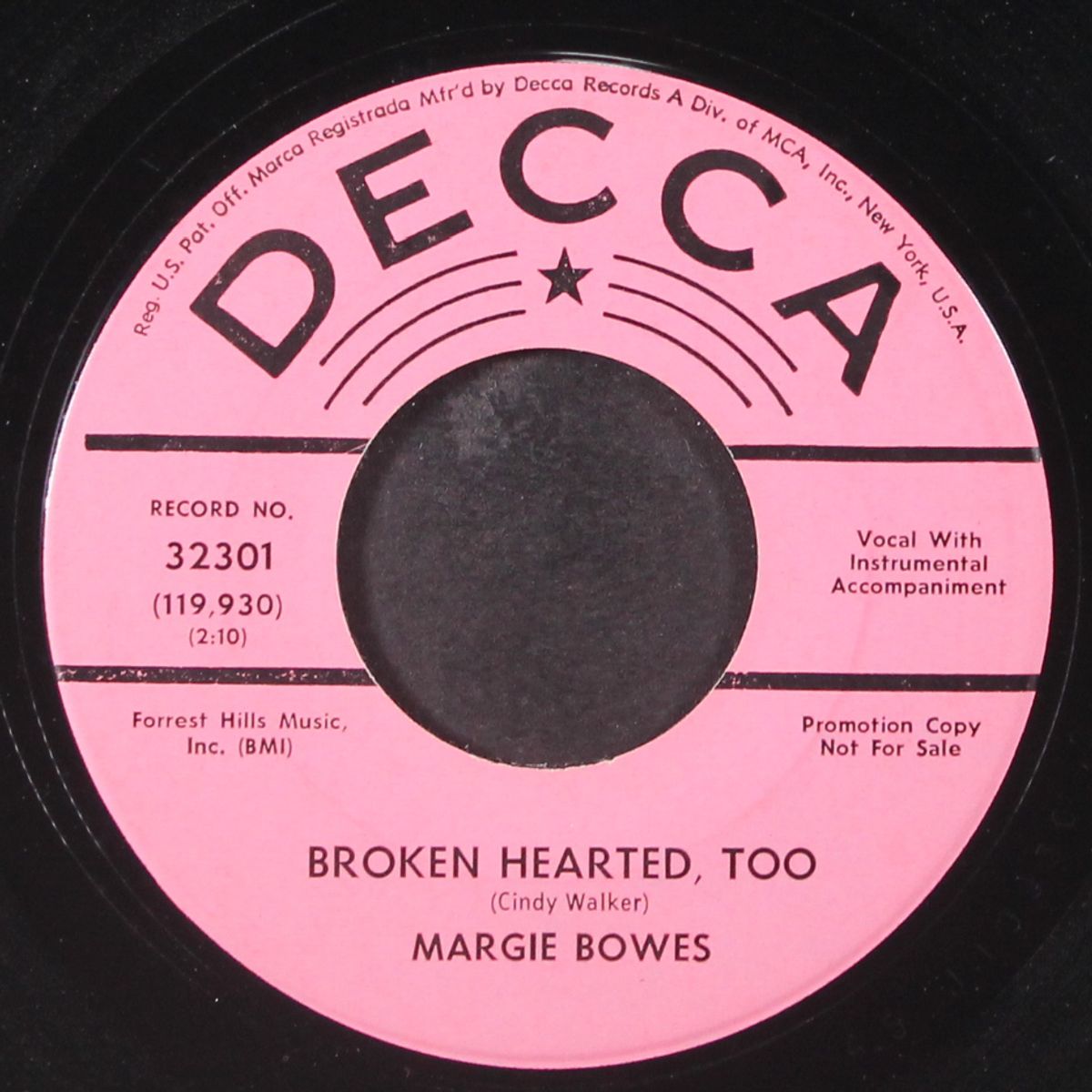 billy christian / broken hearted too by MARGIE BOWES