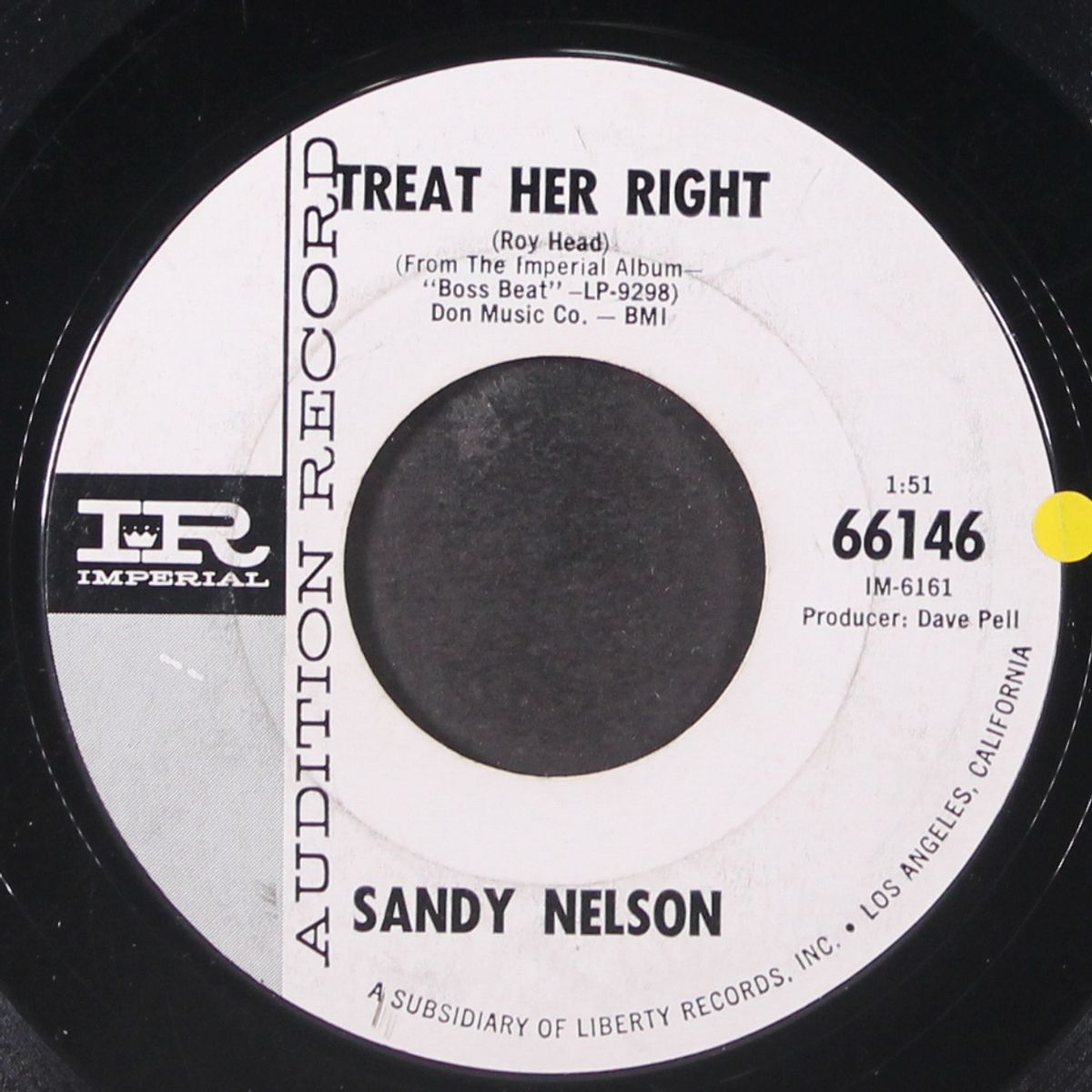 a lover's concerto / treat her right by SANDY NELSON