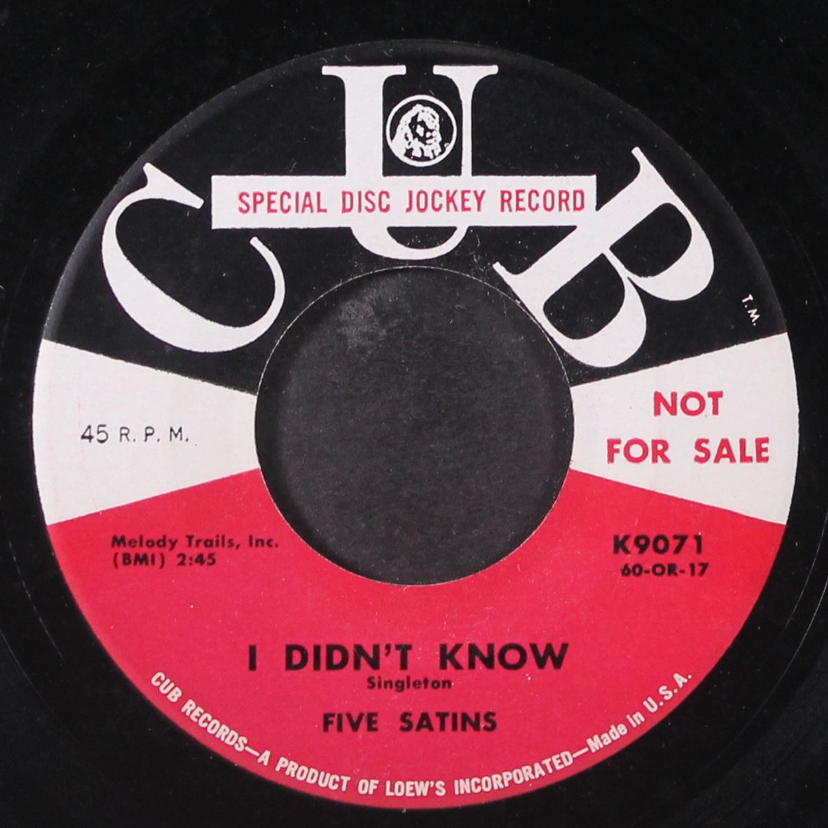 your memory / i didn't know by FIVE SATINS