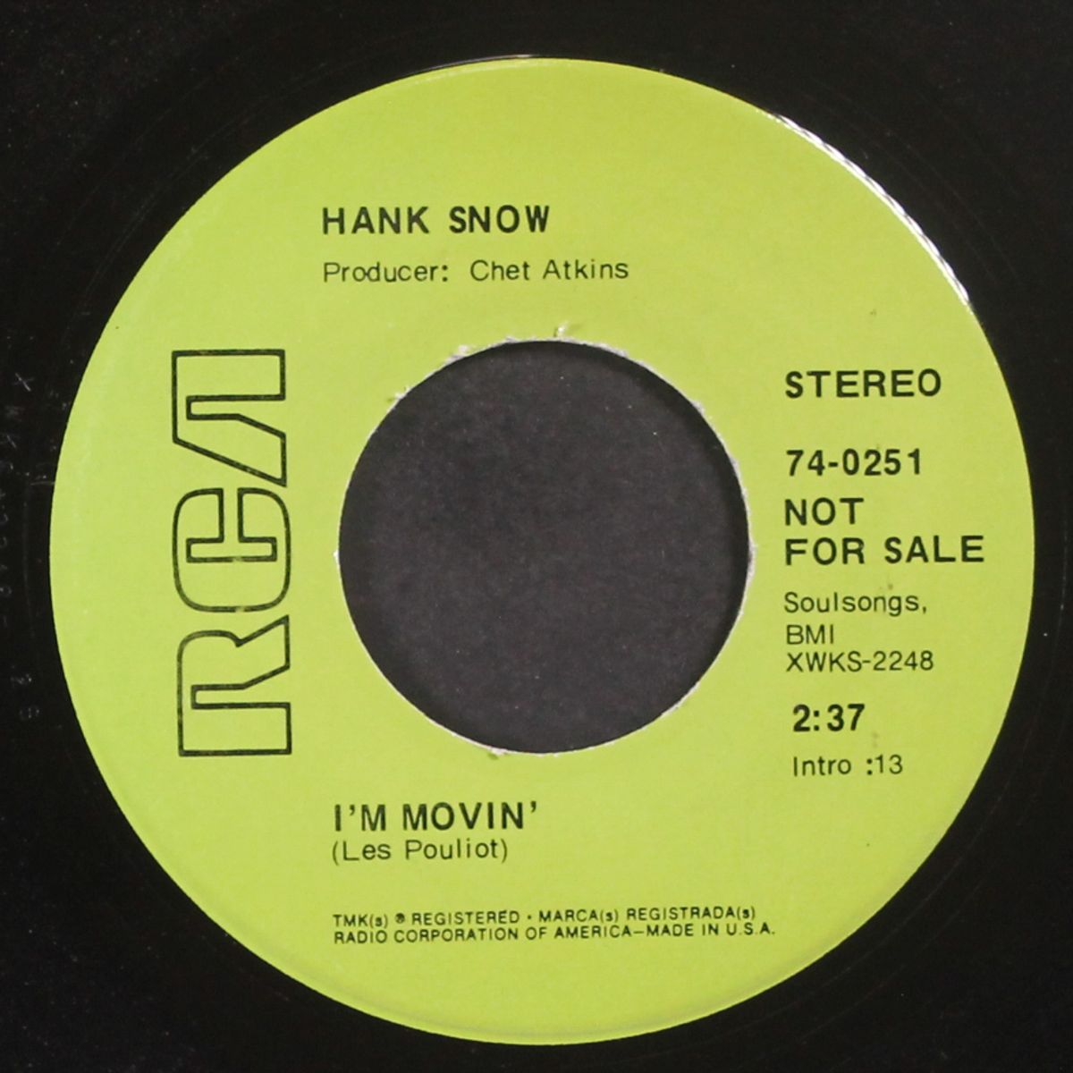 i'm movin / that's when the hurtin' sets in by HANK SNOW