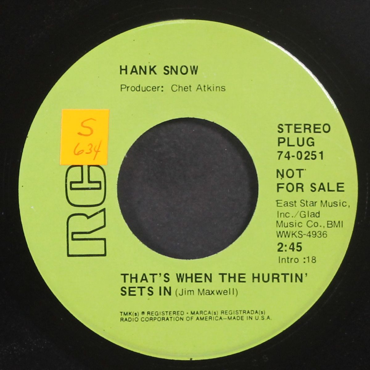i'm movin / that's when the hurtin' sets in by HANK SNOW