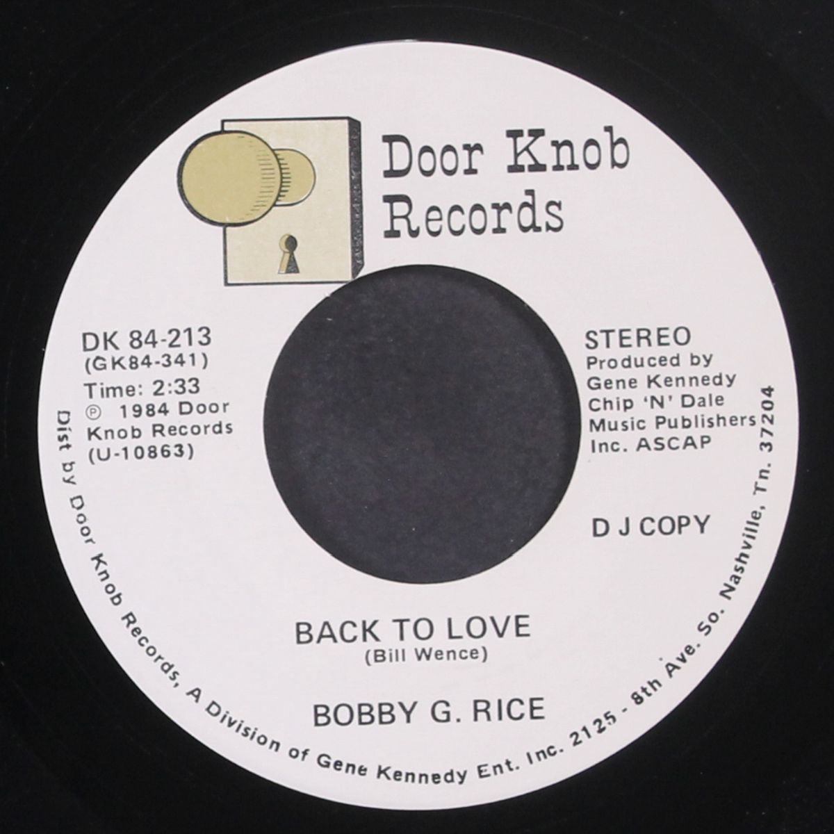 back to love / i can't stop by BOBBY G. RICE