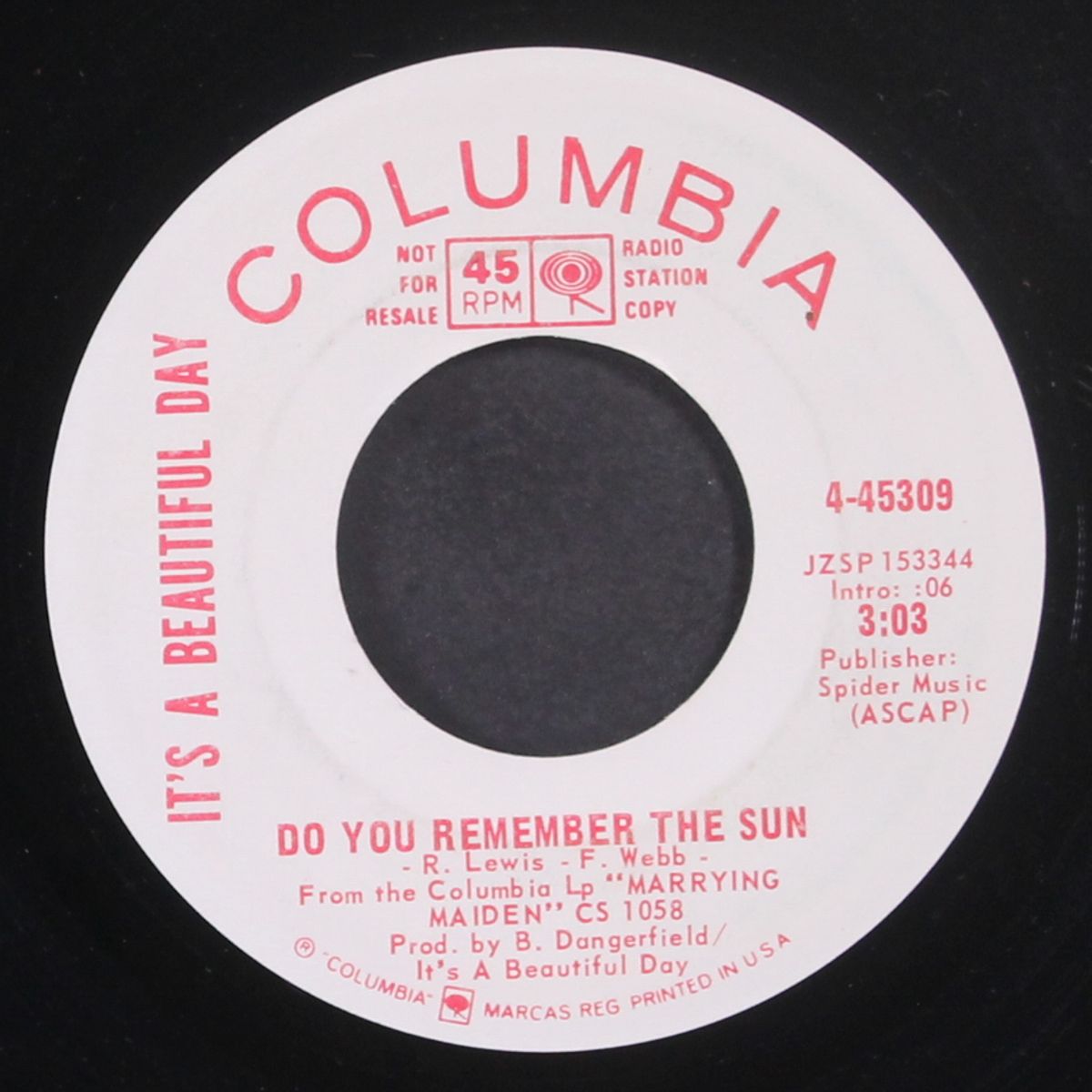 do you remember the sun by IT'S A BEAUTIFUL DAY