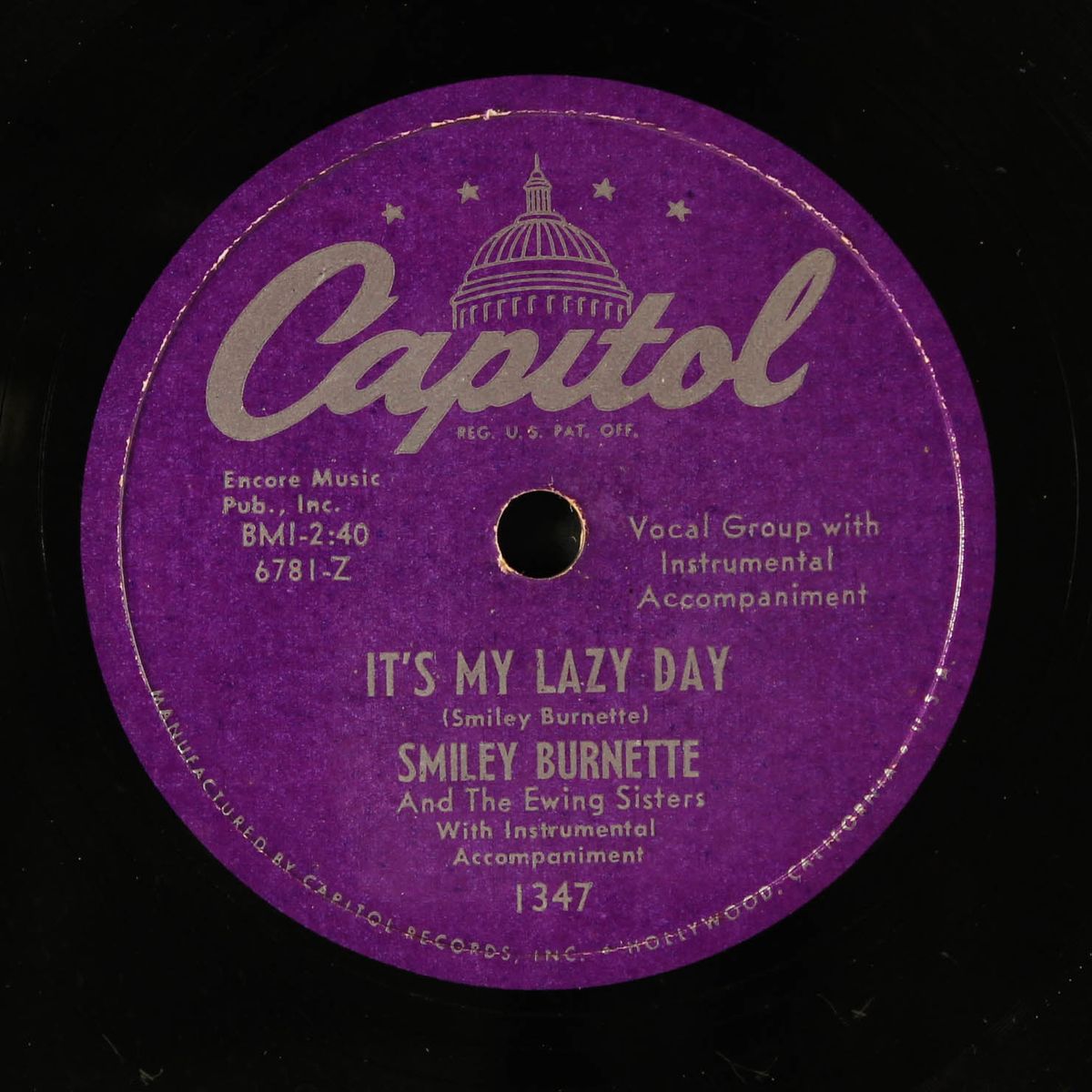 hominy grits / it's my lazy day by SMILEY BURNETTE