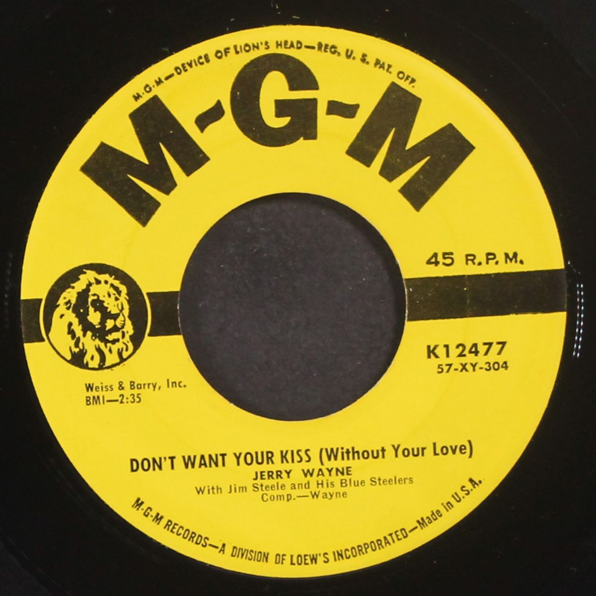 it's not too late / don't want your kiss by JERRY WAYNE