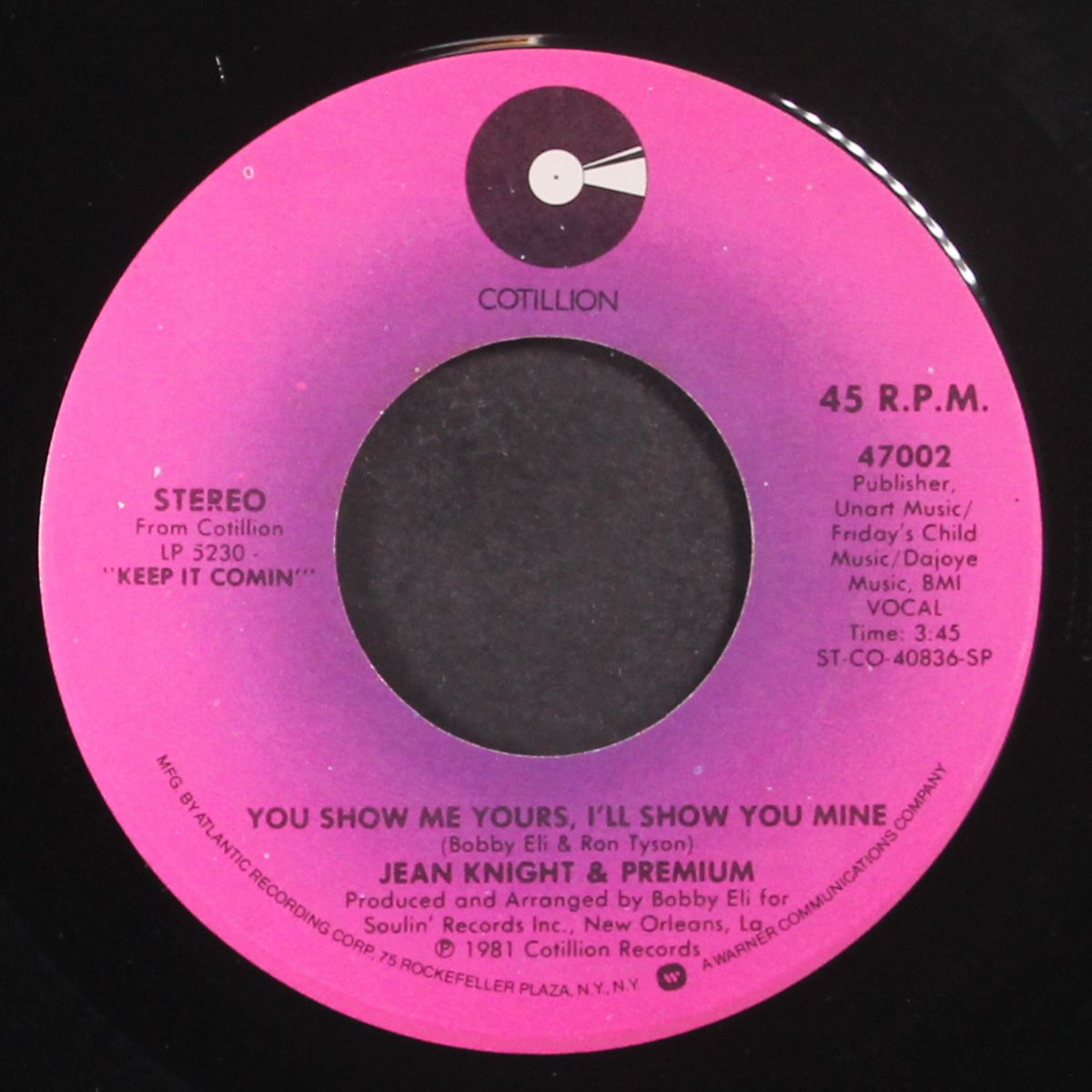 you show me yours, i'll show you mine / kissin' power by JEAN KNIGHT & PREMIUM