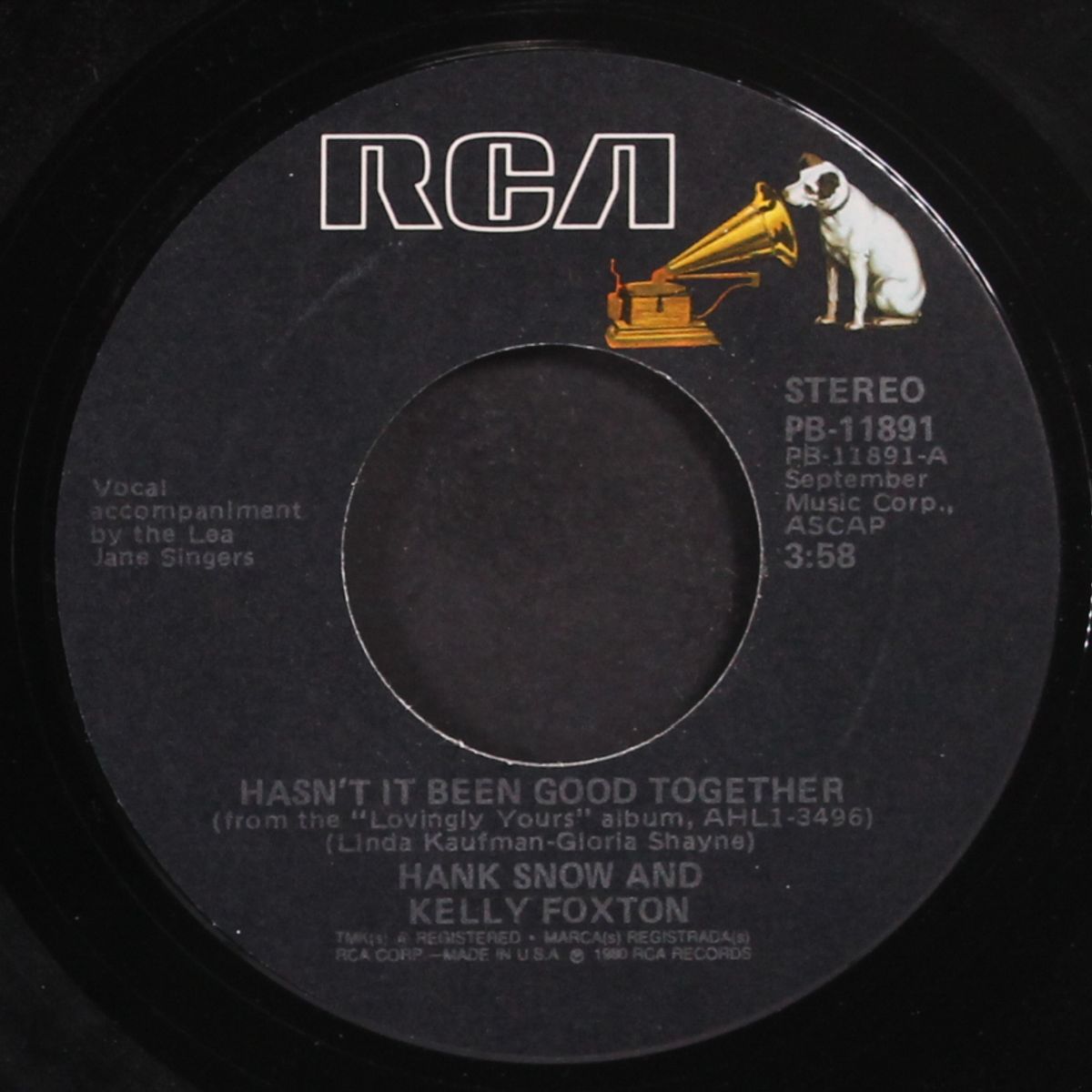 hasn't it been good together by HANK SNOW & KELLY FOXTON