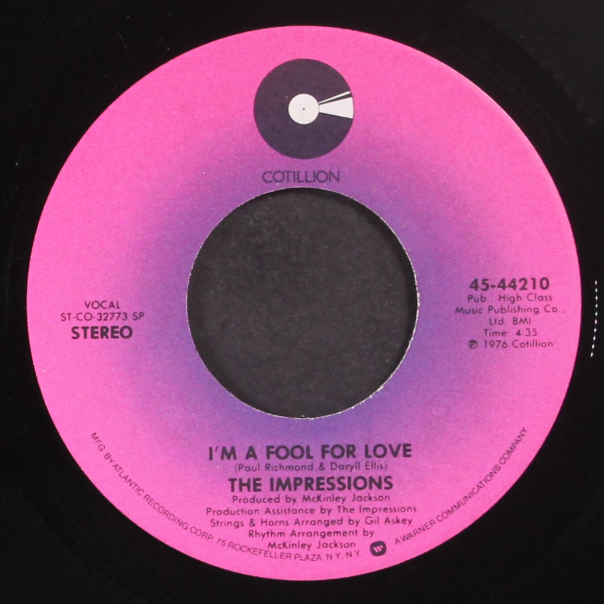 this time / i'm a fool for love by IMPRESSIONS