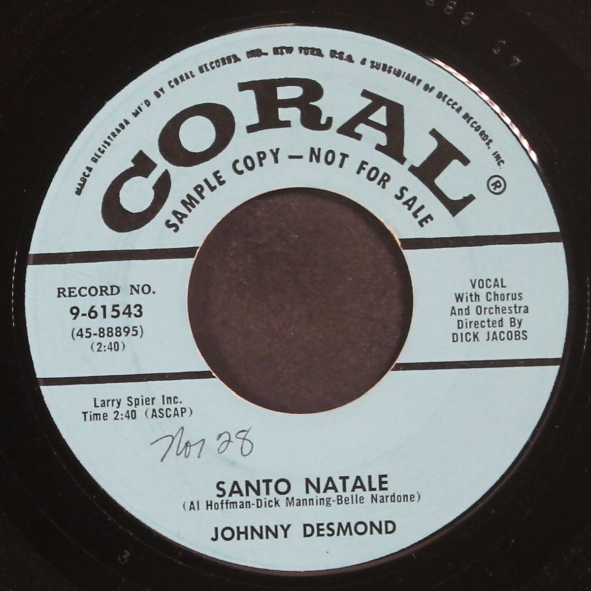 happy holidays to you / santo natale by JOHNNY DESMOND