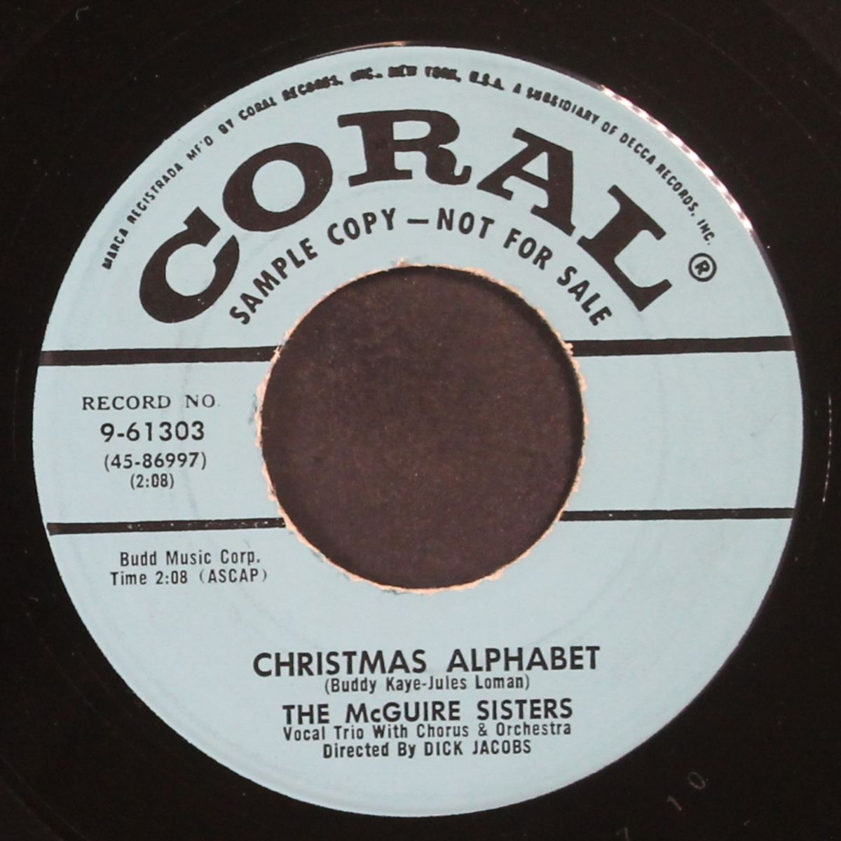 christmas alphabet / give me your heart for christmas by MCGUIRE SISTERS