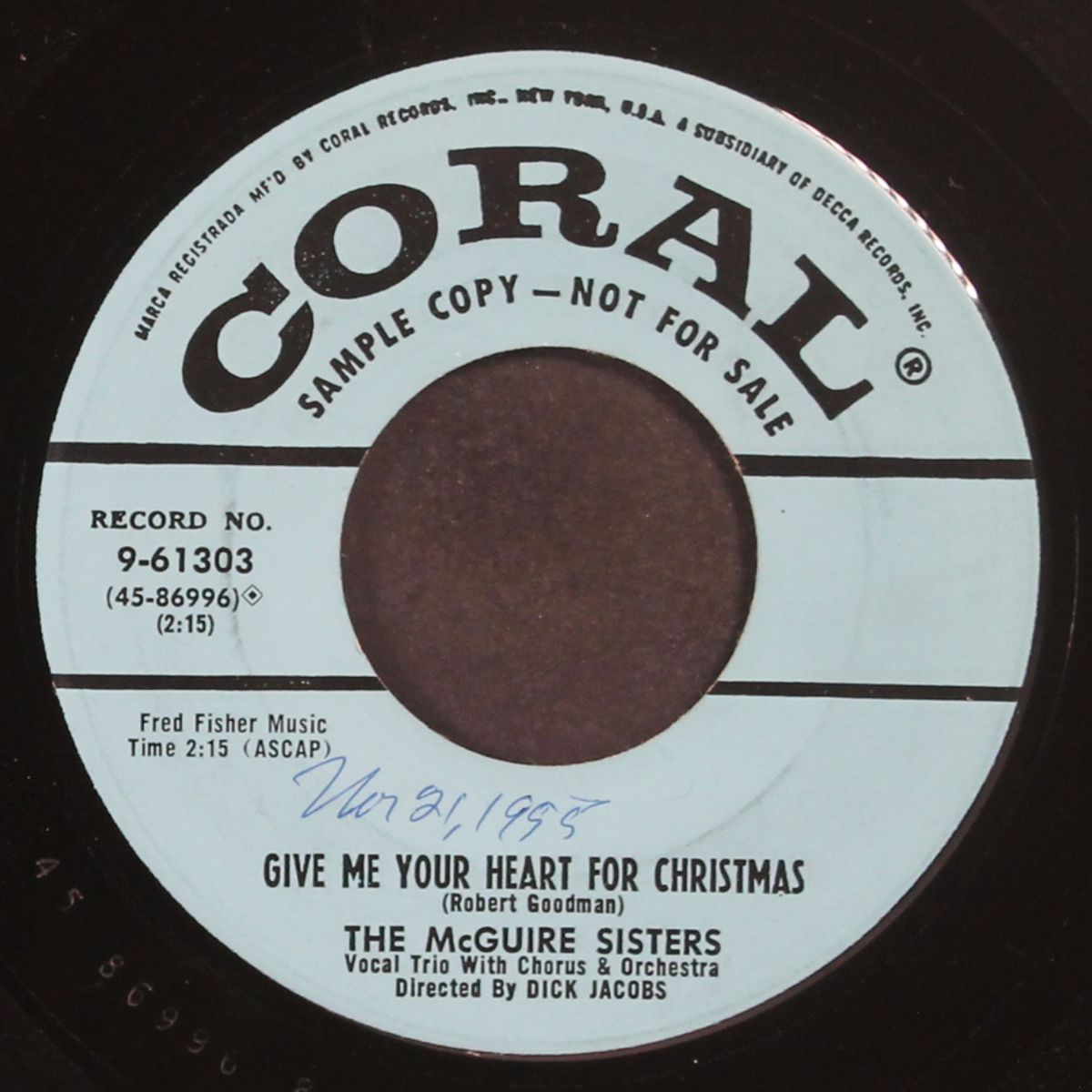 christmas alphabet / give me your heart for christmas by MCGUIRE SISTERS