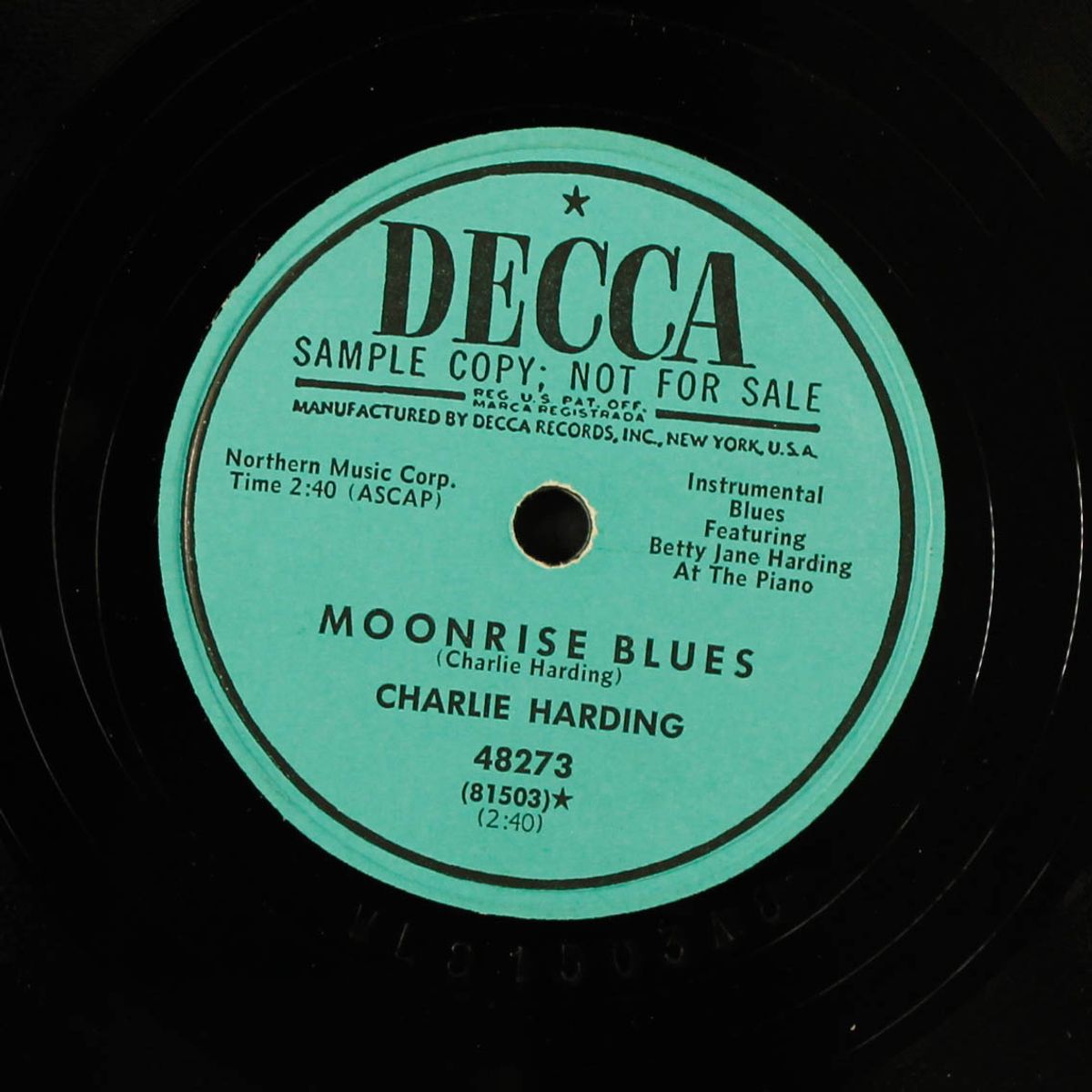 train porter blues / moonrise blues by CHARLIE HARDING