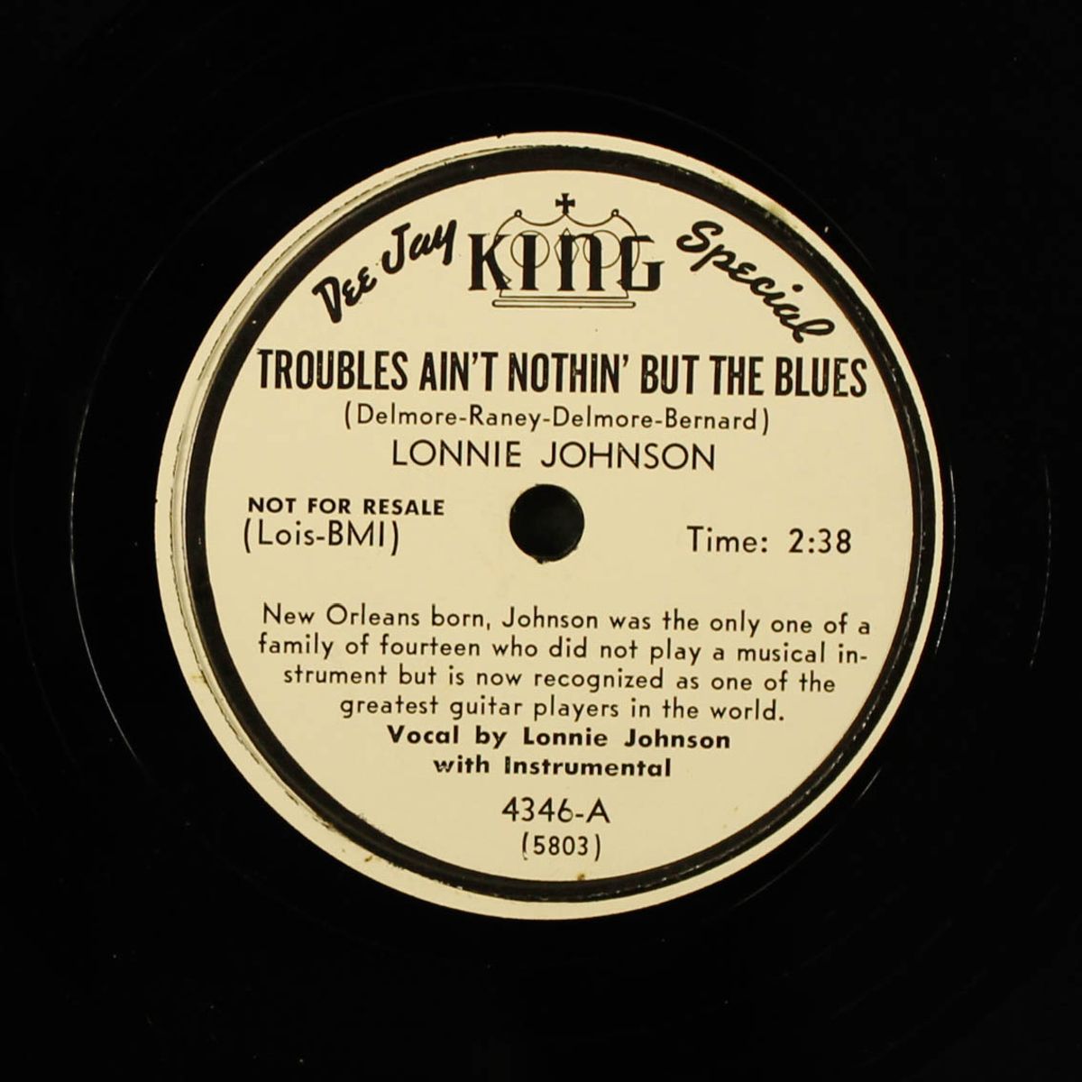 troubles ain't nothin' but the blues / i'm so afraid by LONNIE JOHNSON