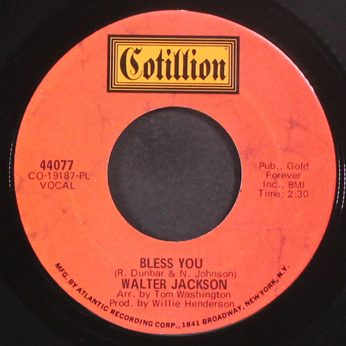 coldest days of my life / bless you by WALTER JACKSON